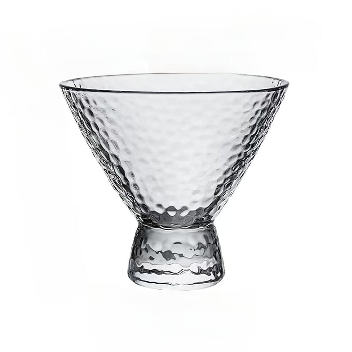 Clear Hammered Cocktail Martini Glasses - 8.5oz (Set of 2,4, or 6)