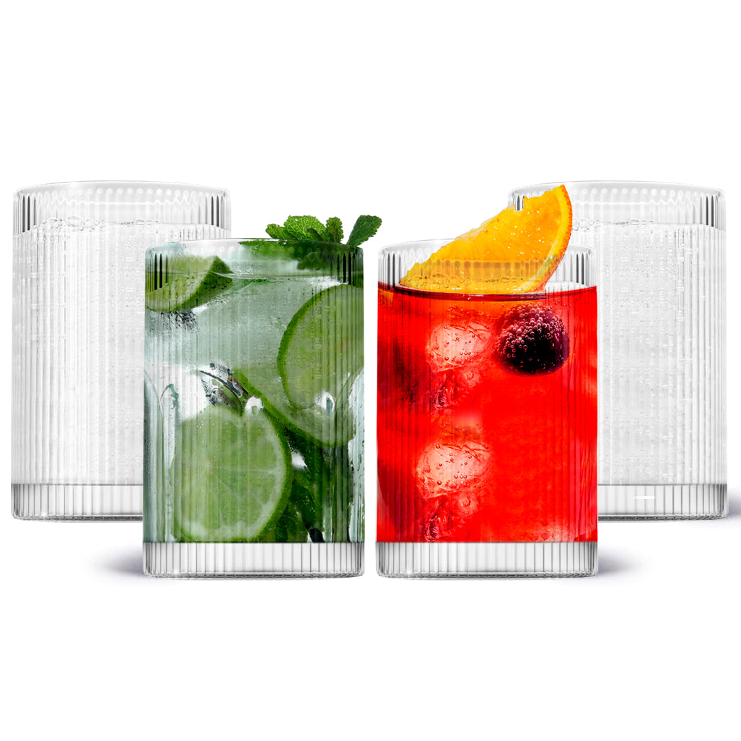 LEMONSODA Vintage Straight Line Tumbler -  12oz (Set of 2 or 4) - Lemonsoda