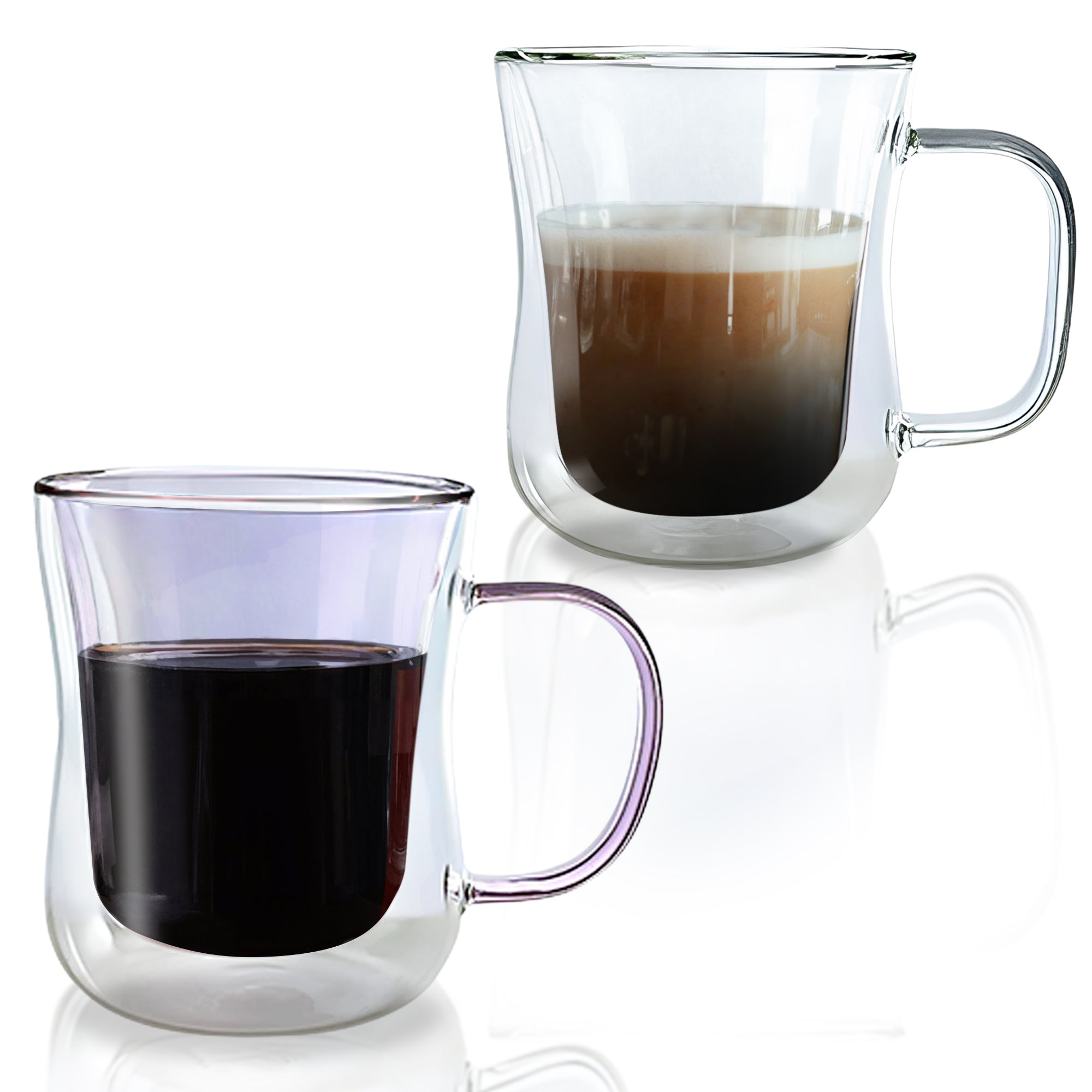 Double Walled Colored Coffee Mug Set - 10oz (Set of 2 or 4)