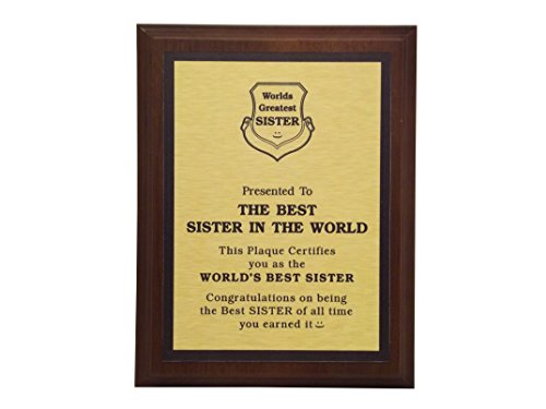 LEMONSODA World's Greatest Plaque (Best Sister in The World) - Gold