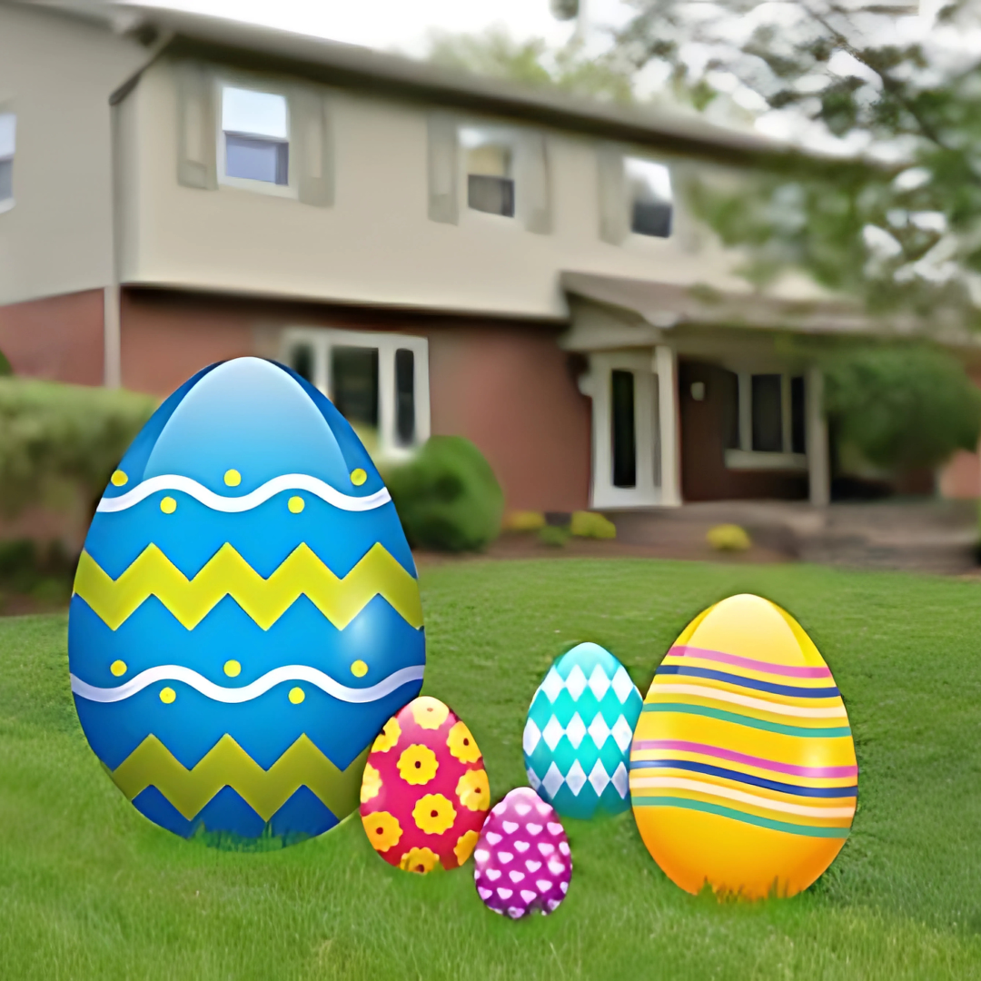 Easter Egg Yard Signs, Outdoor Decorations 5 Pieces