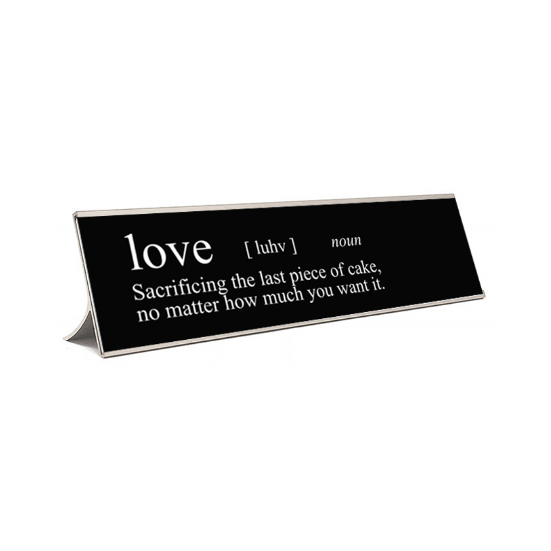 Novelty Nameplate Style Desk Signs - Black & Silver