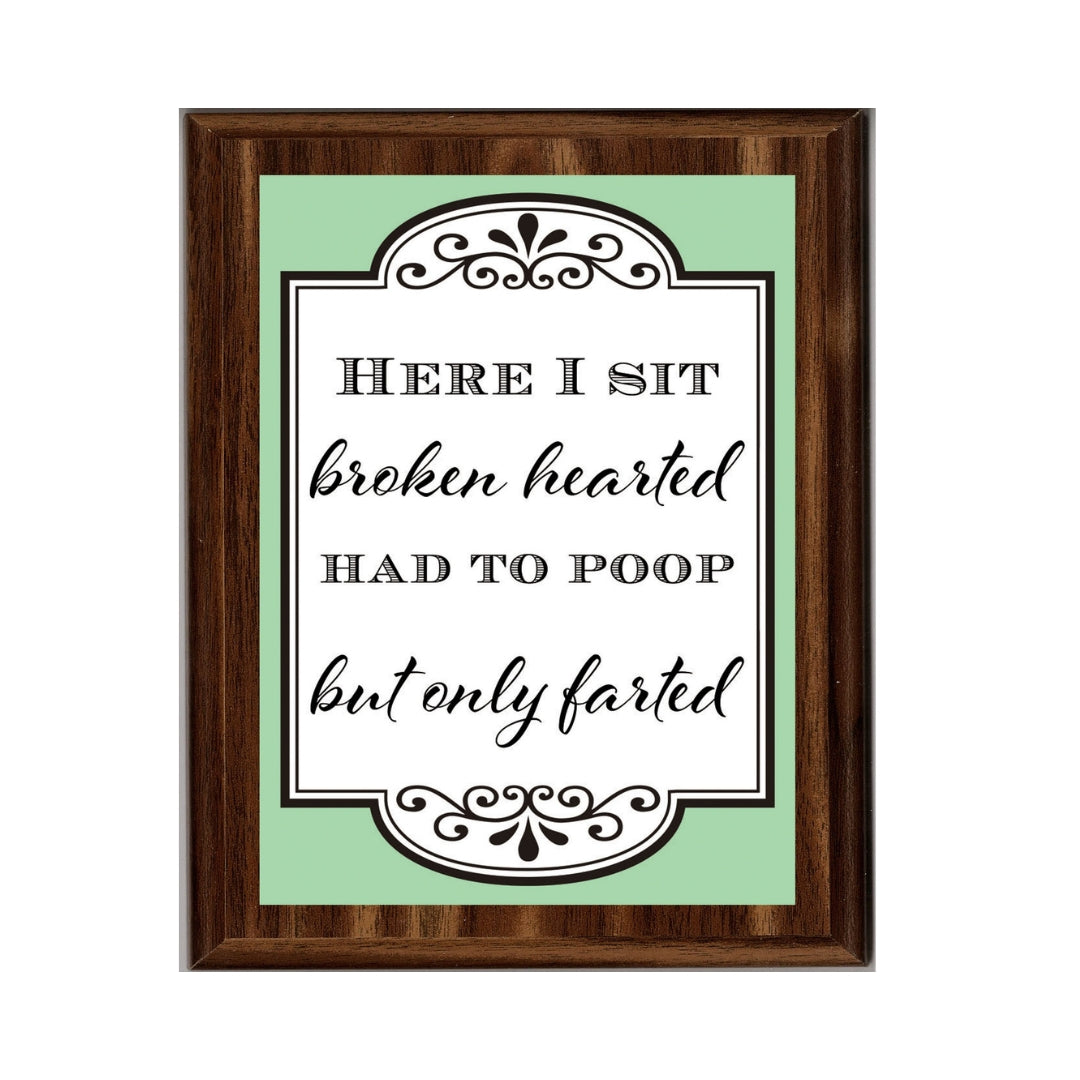 LEMONSODA Bathroom Plaques (Broken Hearted, White)