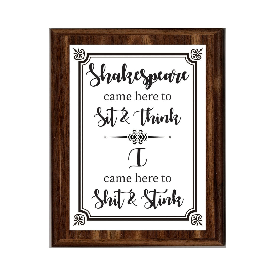 LEMONSODA Engraving Bathroom Plaques (Shakespeare, White)