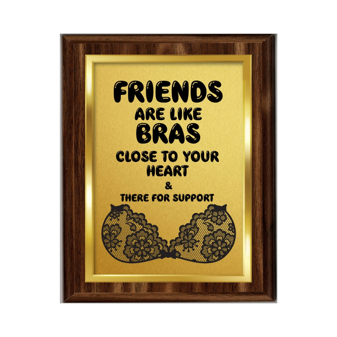 LEMONSODA Engraving Friendship Plaques (Friends are Like Bras, Gold)