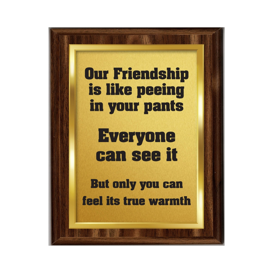 LEMONSODA Engraving Friendship Plaques (Friendship Pee, Gold)