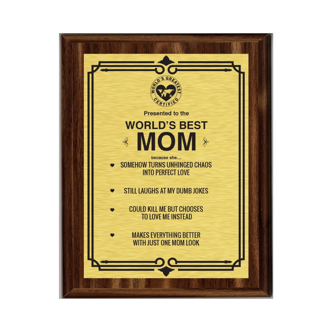 LEMONSODA Engraving Worlds Greatest Plaques (Best Mom in The World, Gold)