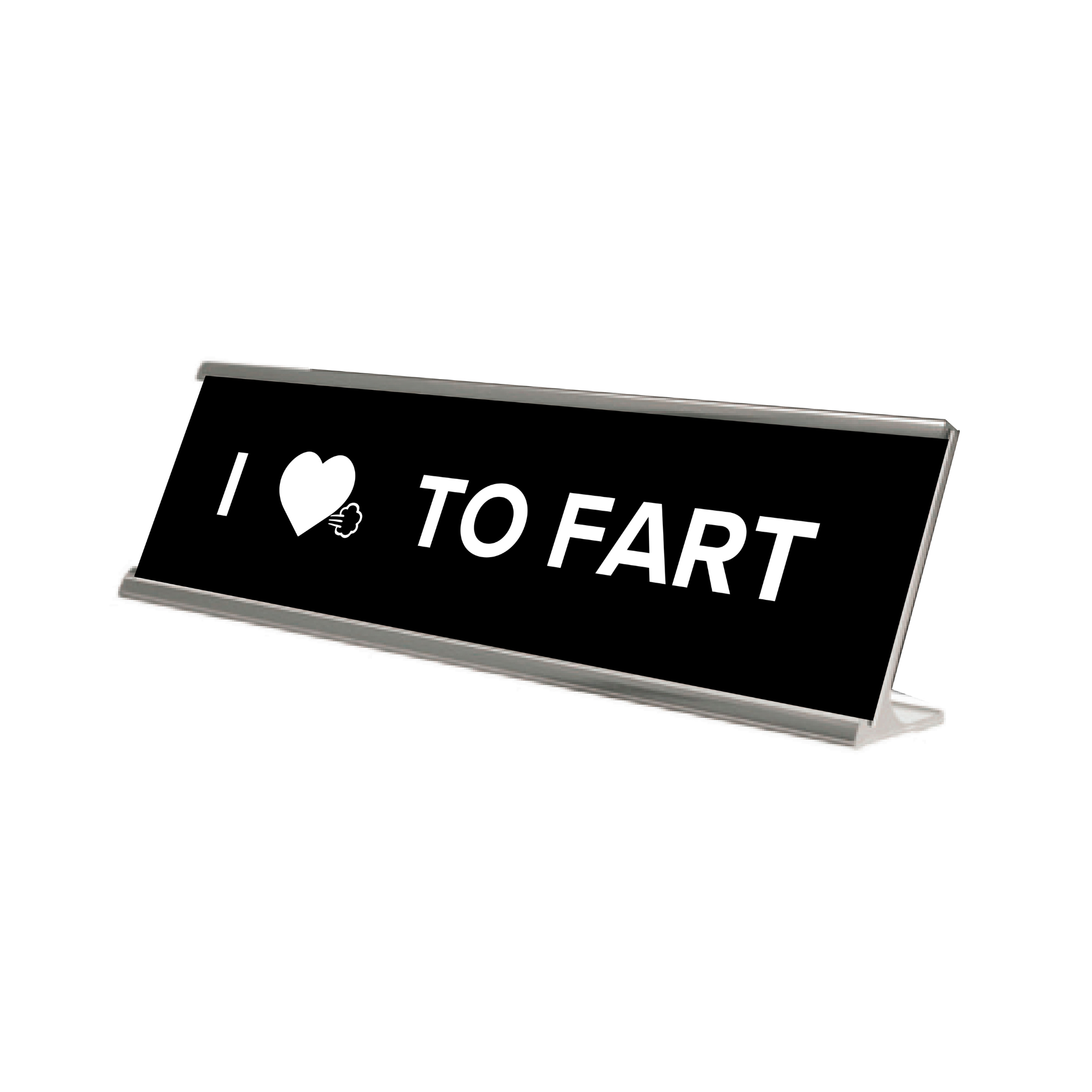 Novelty Nameplate Style Desk Signs - Black & Silver