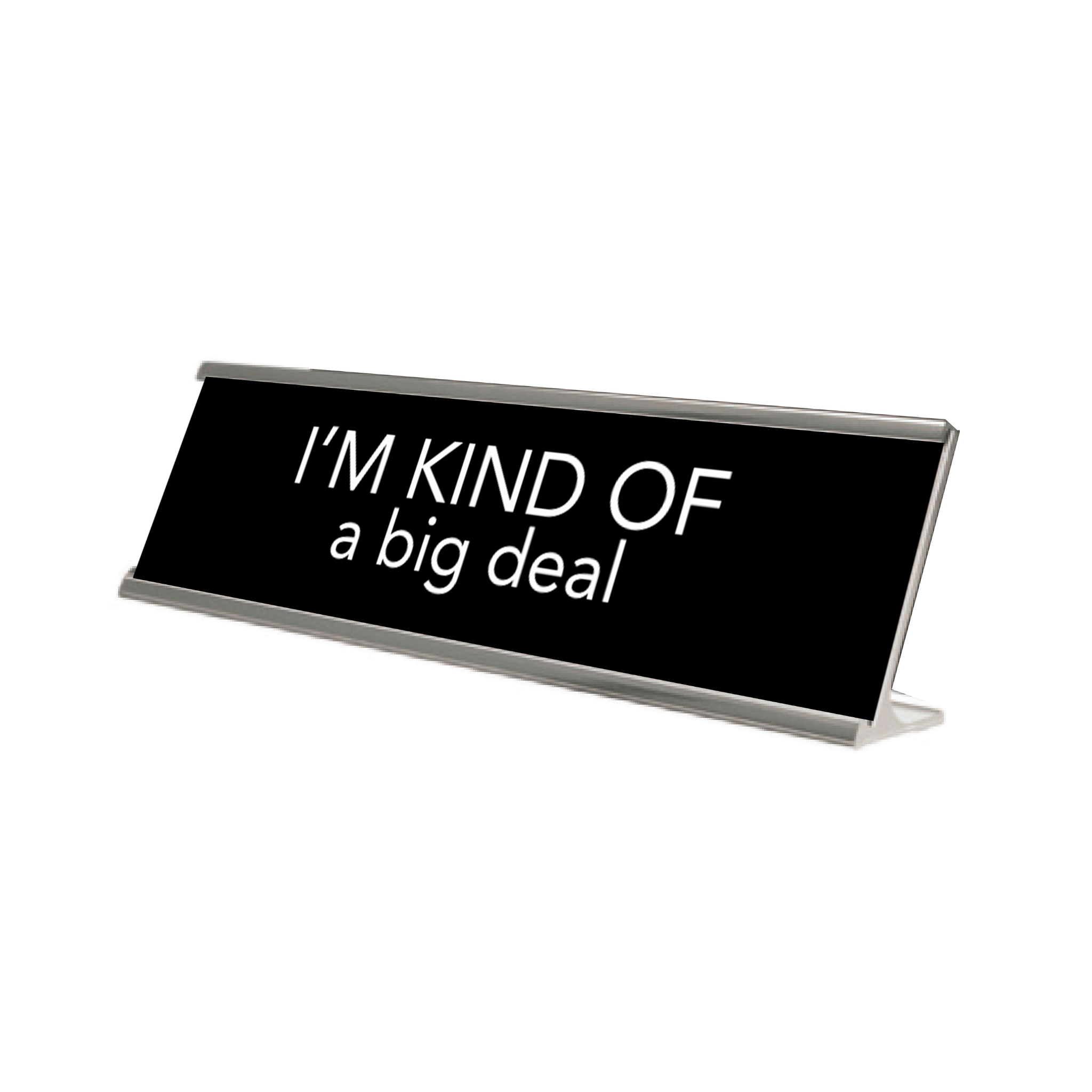 Novelty Nameplate Style Desk Signs - Black & Silver