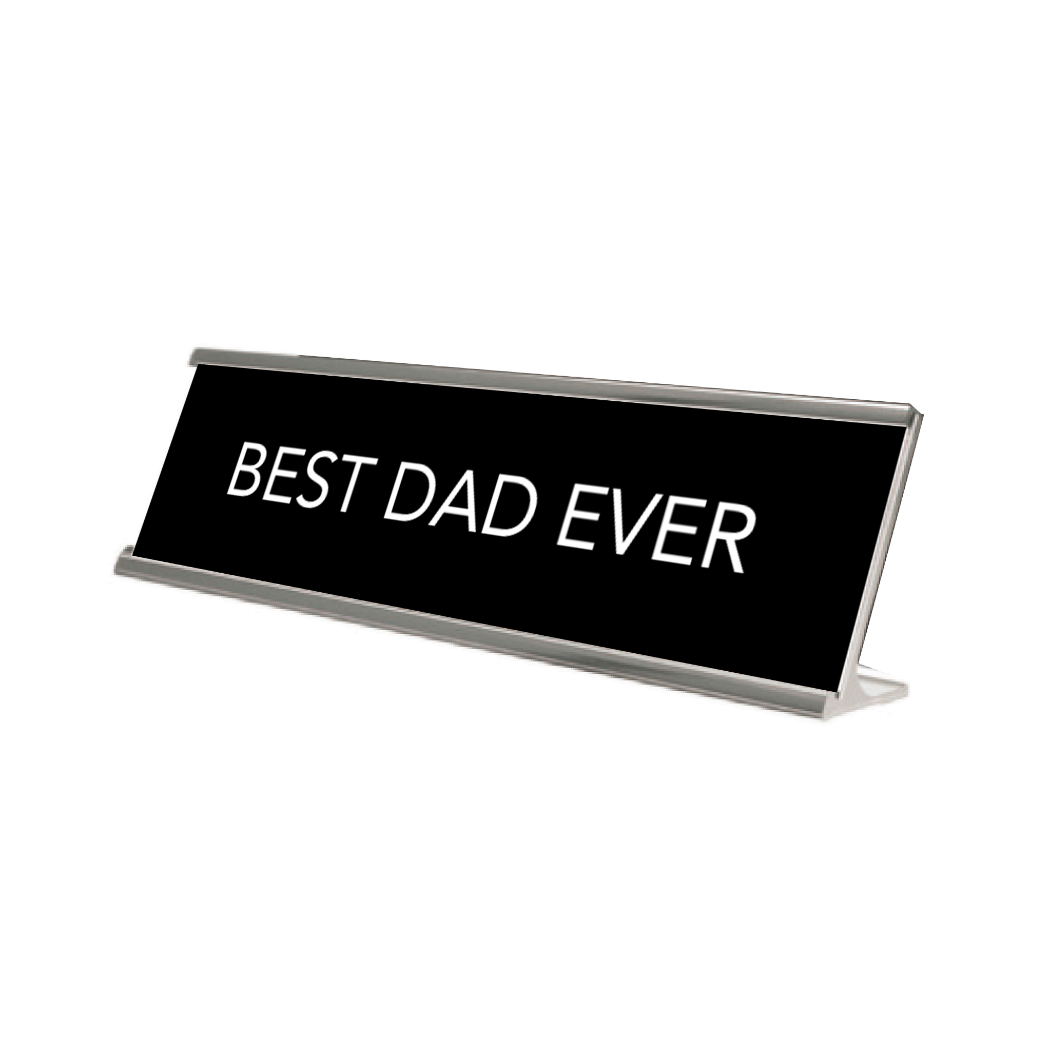 Novelty Nameplate Style Desk Signs - Black & Silver