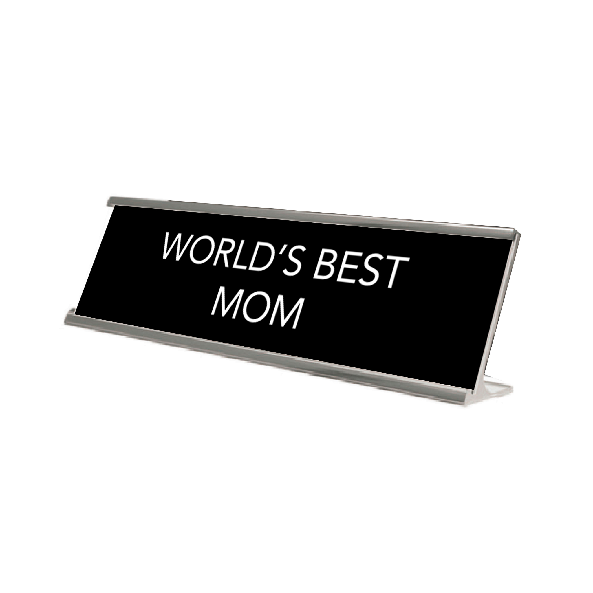 Novelty Nameplate Style Desk Signs - Black & Silver