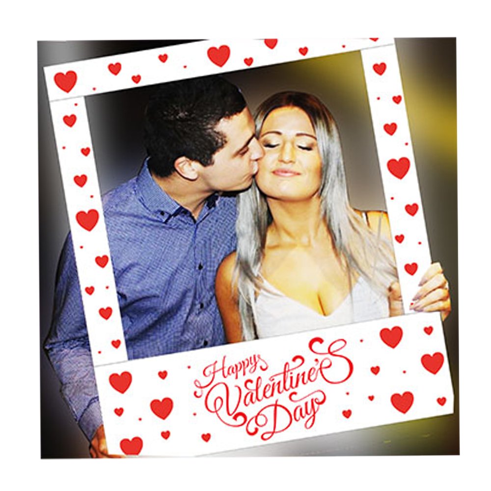 LEMONSODA Valentine's Day Party Frame Photo Prop, 35 X 30 inches (Happy Valentine's Day) - Lemonsoda