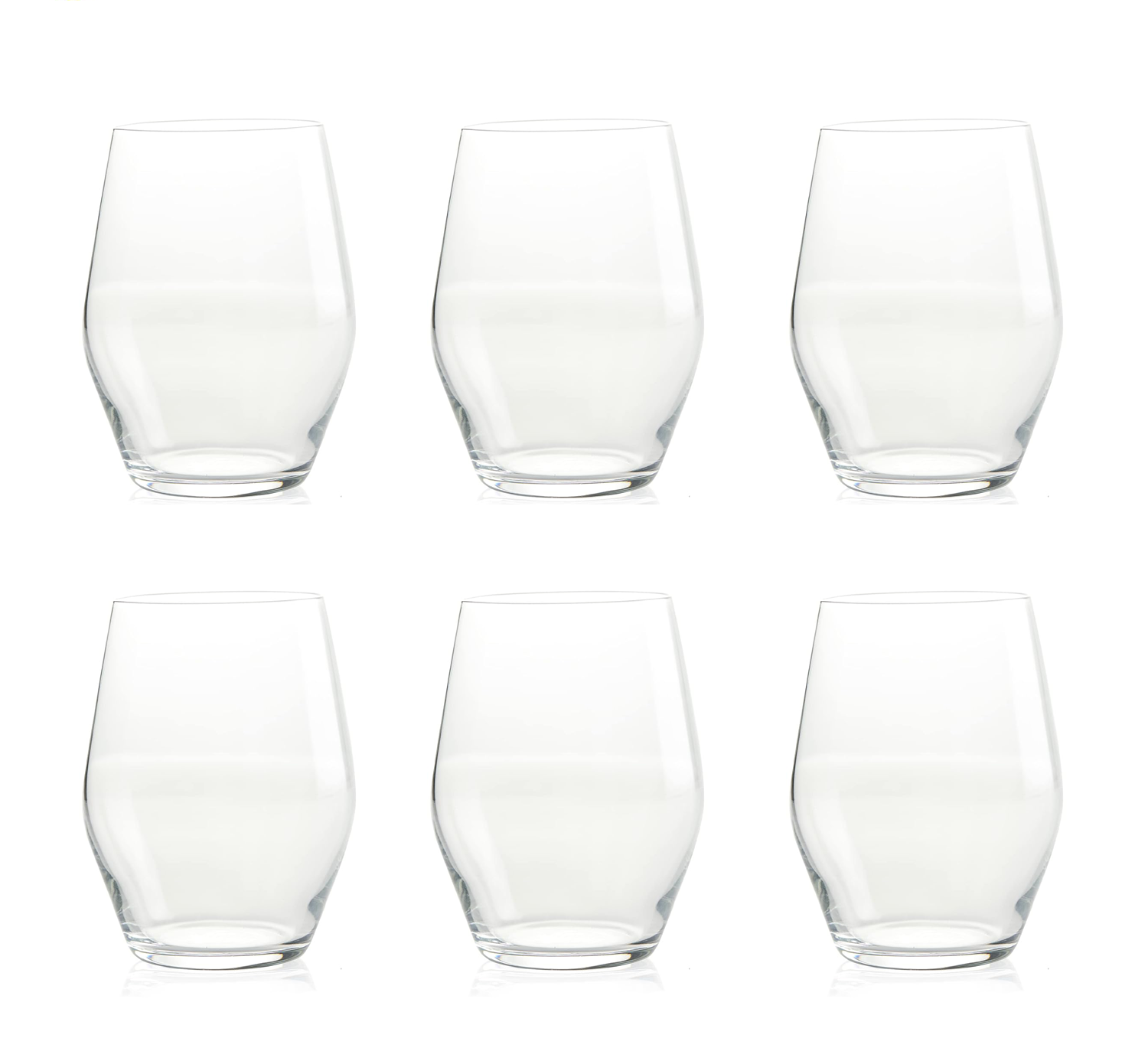 Sante Stemless Crystal Wine Glasses- Set of 6 - 15oz