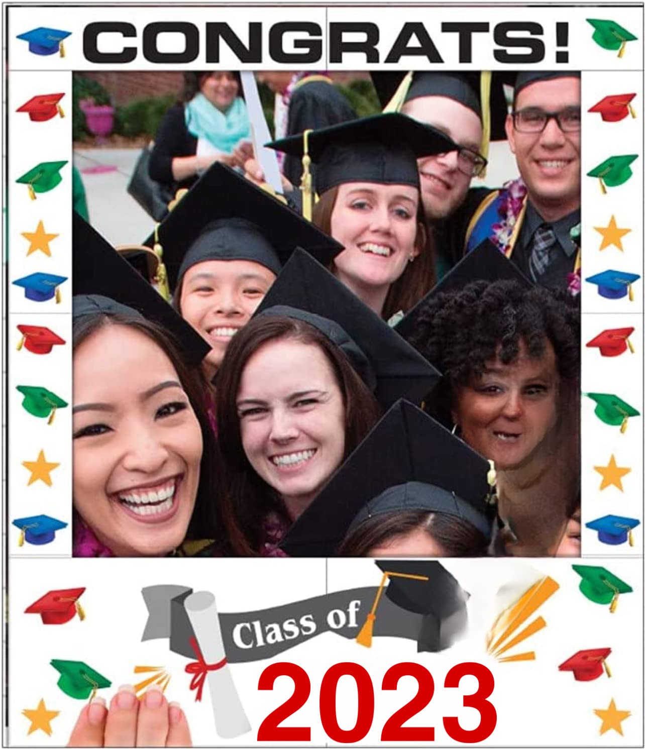 LEMONSODA Congrats! Class of 2023 Graduation Photo Booth Selfie Frame 35 X 30 Inches