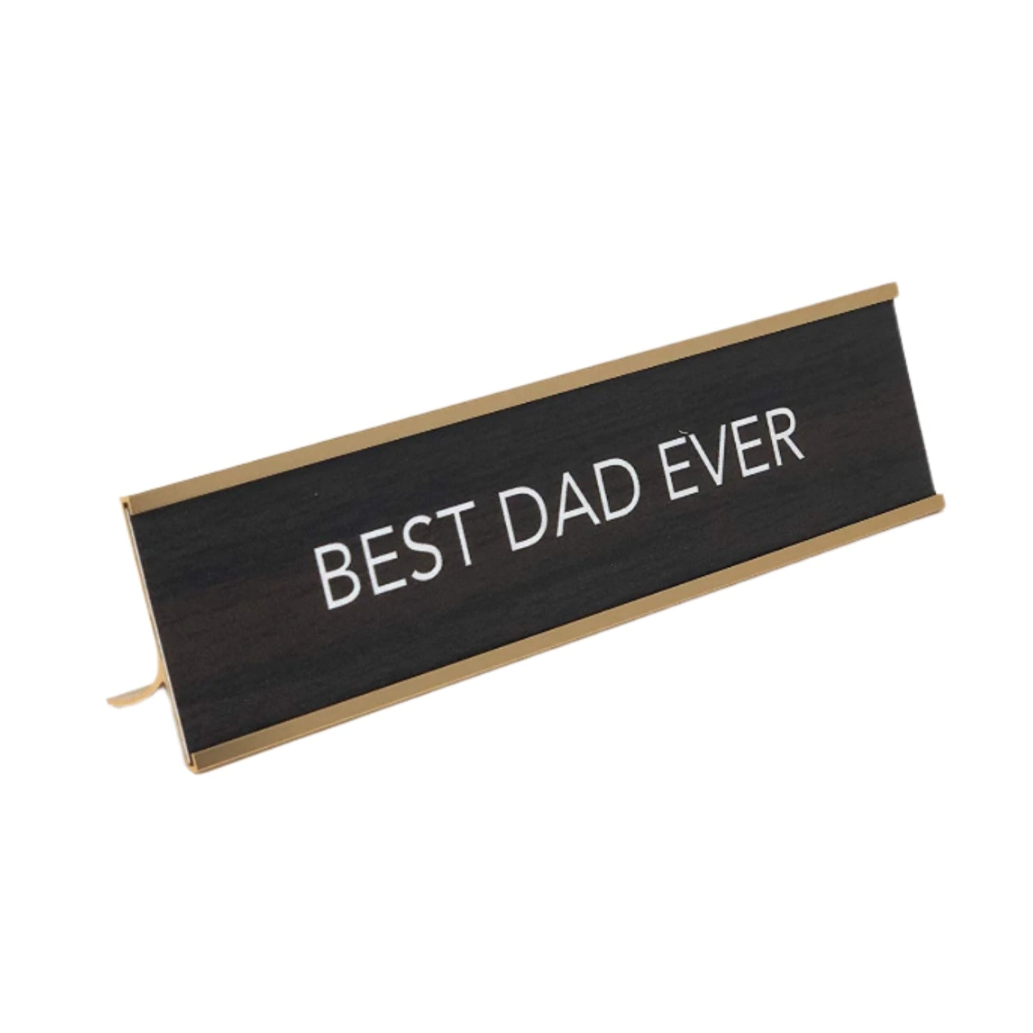 LEMONSODA Nameplate Style Desk Sign (Best Dad Ever) - Brown & Gold - Lemonsoda