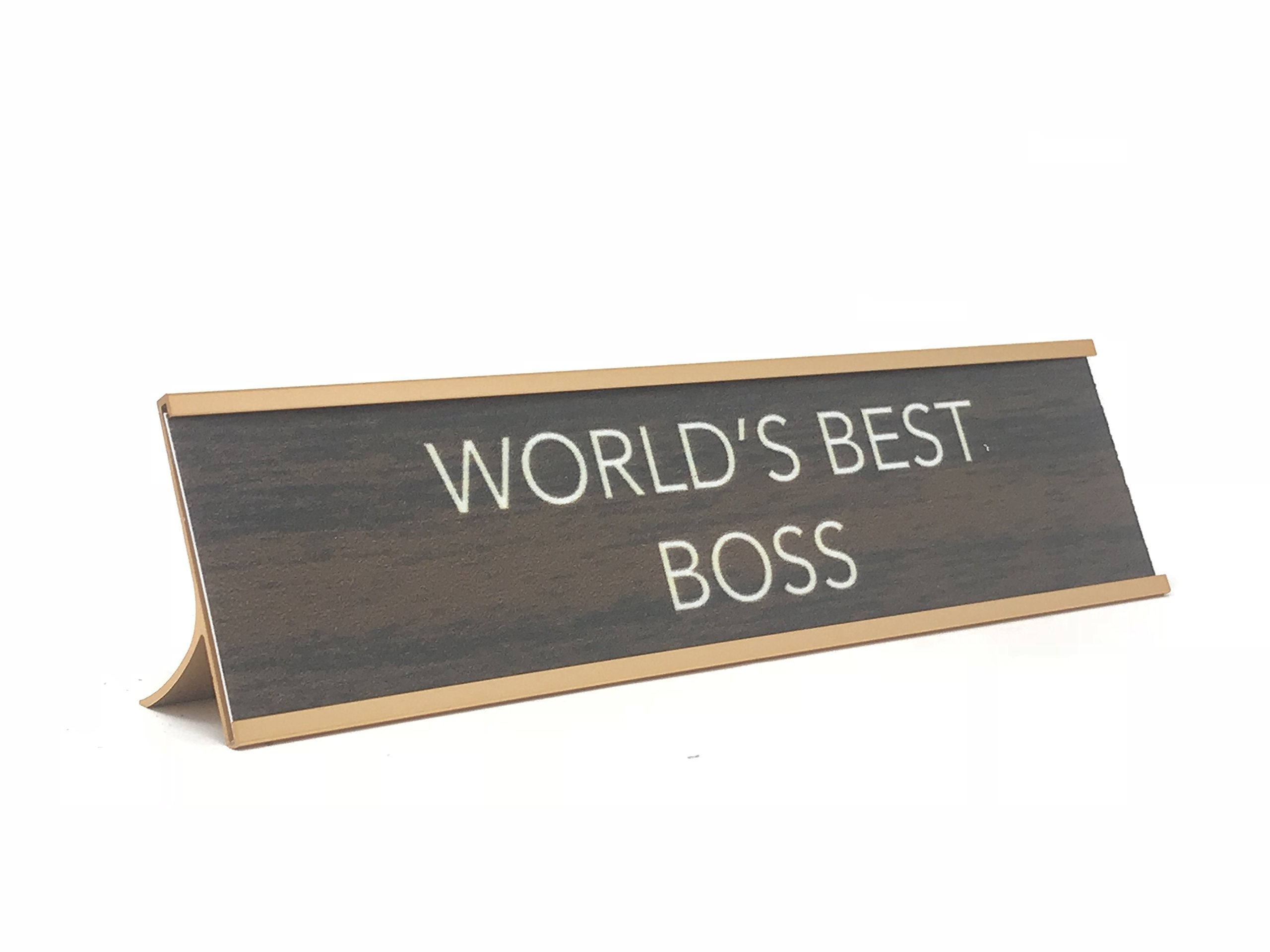 LEMONSODA World’s Best Funny Desk Plates (Humorous Signs for Office Mother’s & Father’s Day) - Novelty Gifts Boss - Lemonsoda