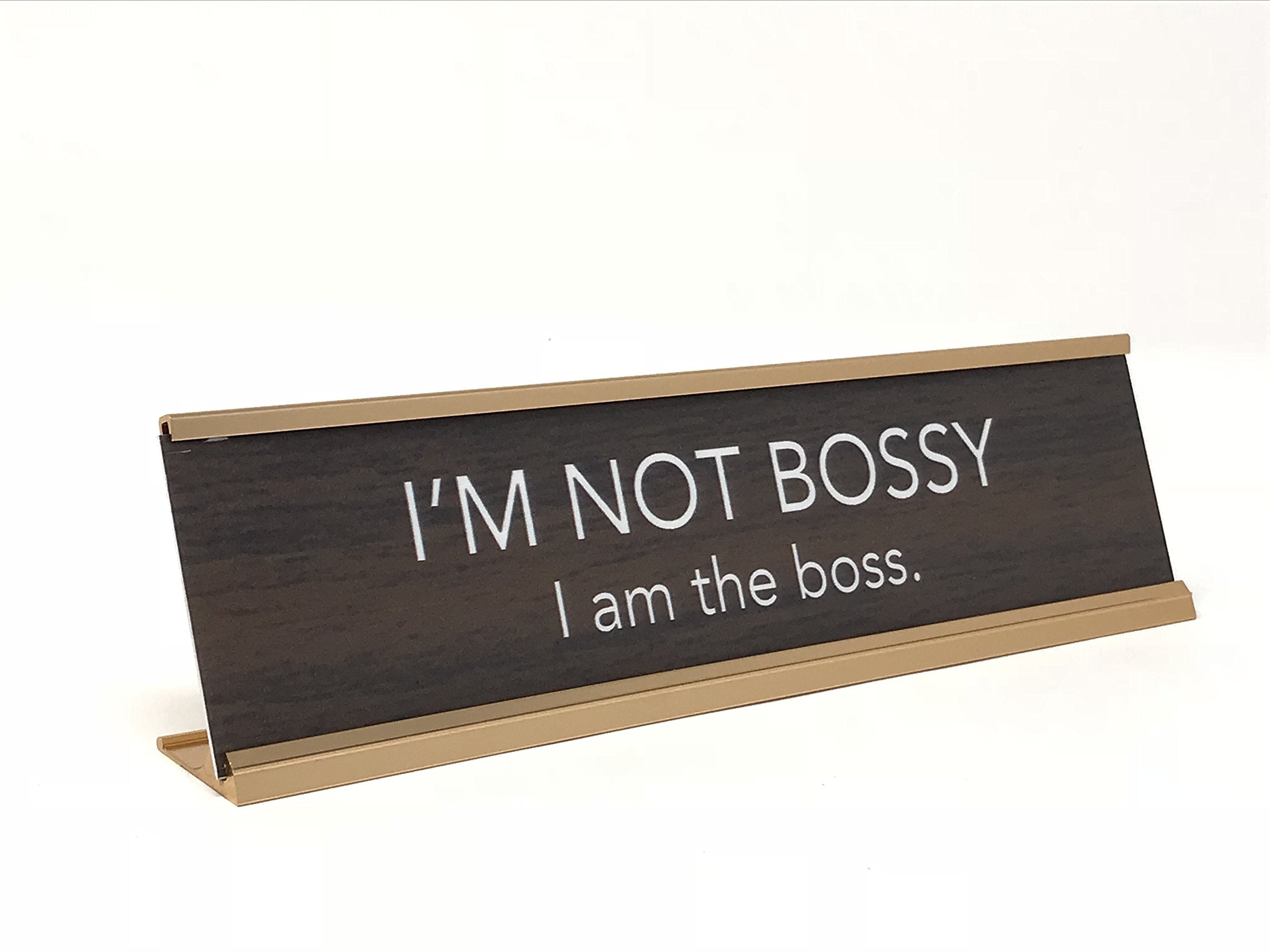 LEMONSODA Novelty Desk Sign, Without Frame (I'm NOT Bossy, I am The boss) - 8 X 2 in - Lemonsoda