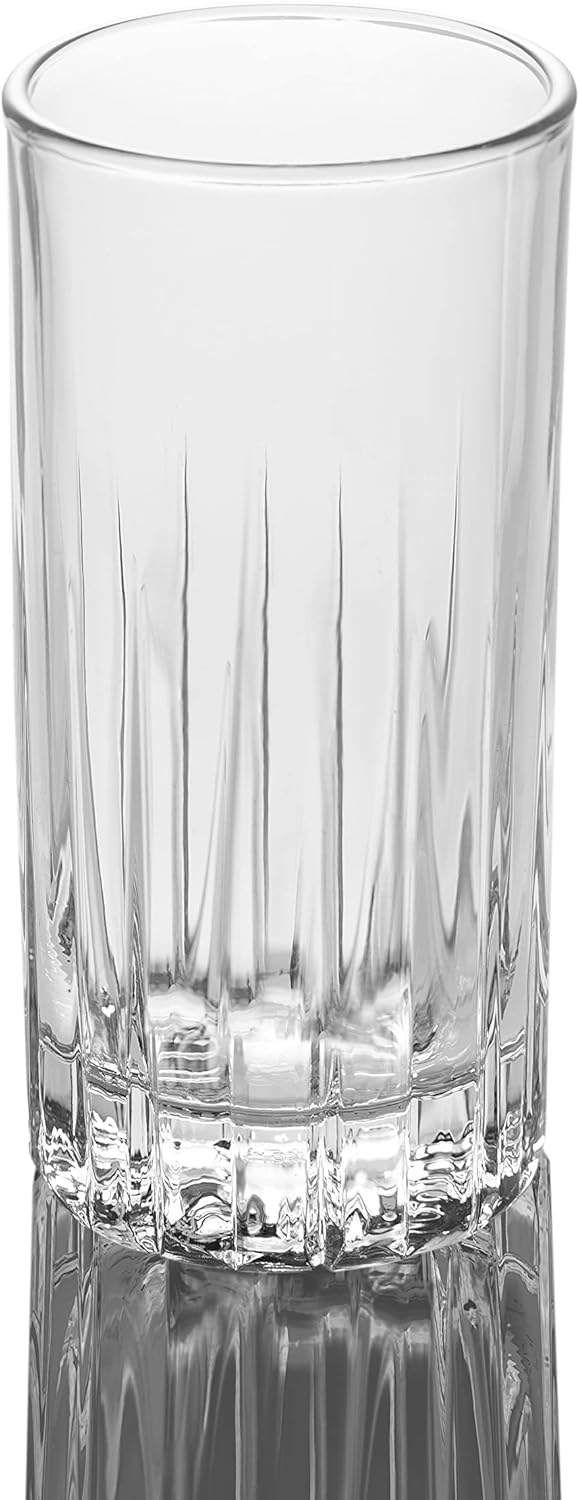 Traze Tom Collins Crystal Cut Glasses Set of 6 11.5 Oz