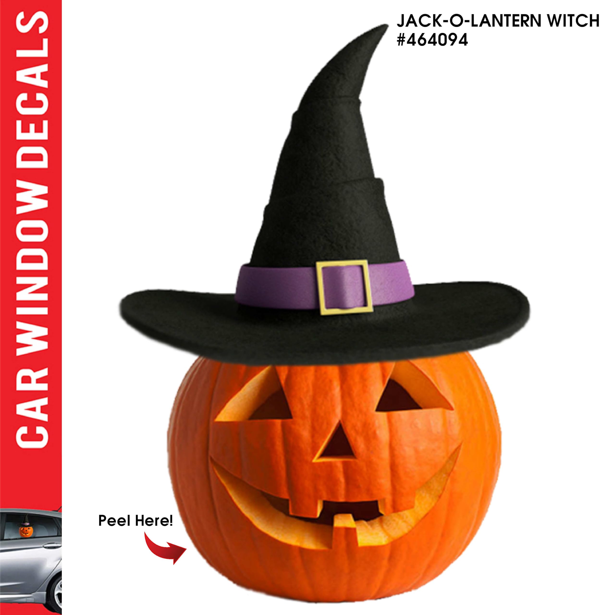 LEMONSODA Car Window Decal -  3D -   (Jack O' Lantern Witch) - Lemonsoda