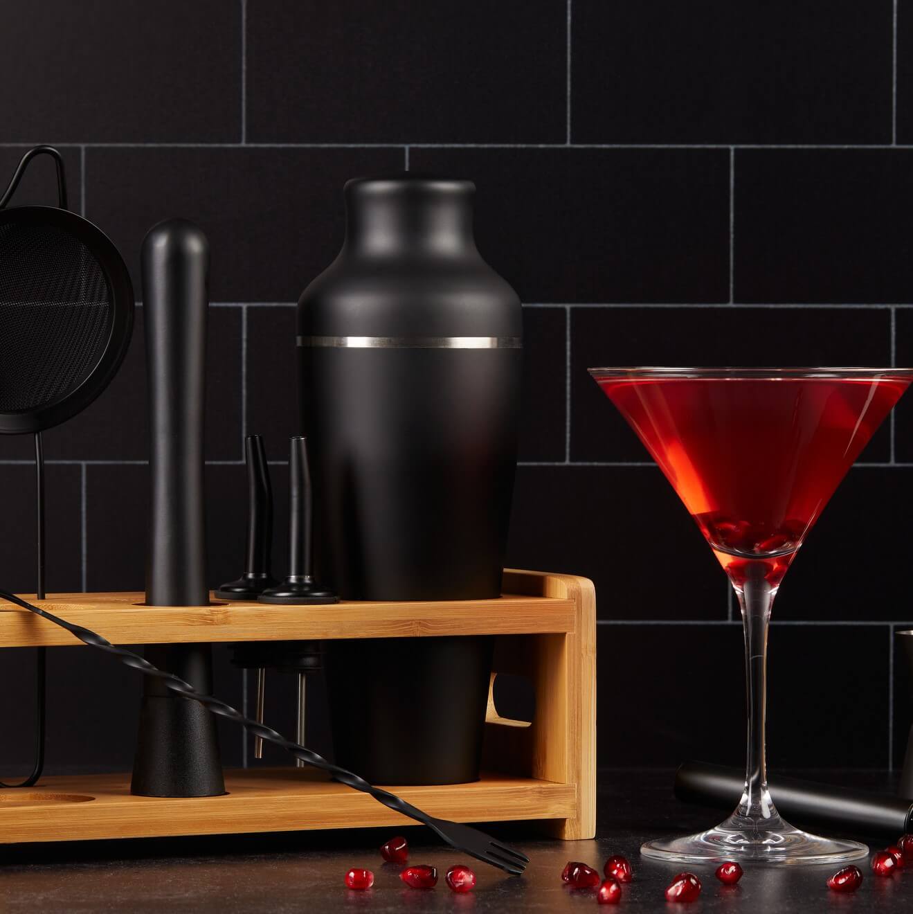 8-Piece Cocktail Shaker Set with Stand
