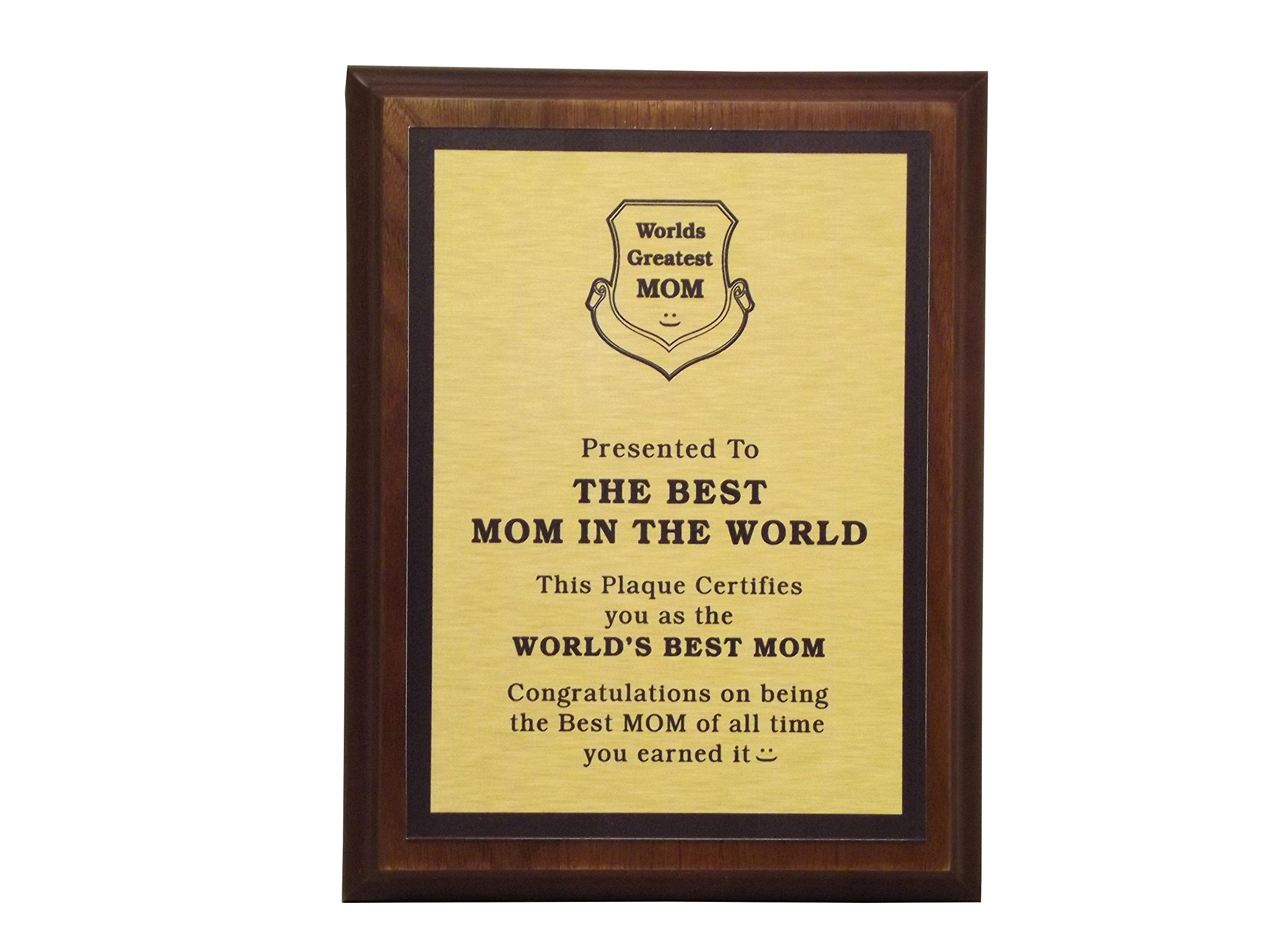 LEMONSODA World's Greatest Plaque (The Best Mom In the World) - Gold/Brown - Lemonsoda