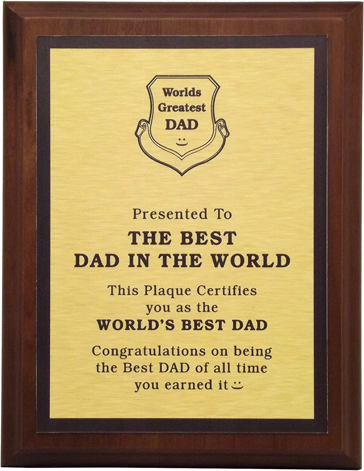 LEMONSODA World's Greatest Plaque (Best Dad in The World) - Gold - Lemonsoda