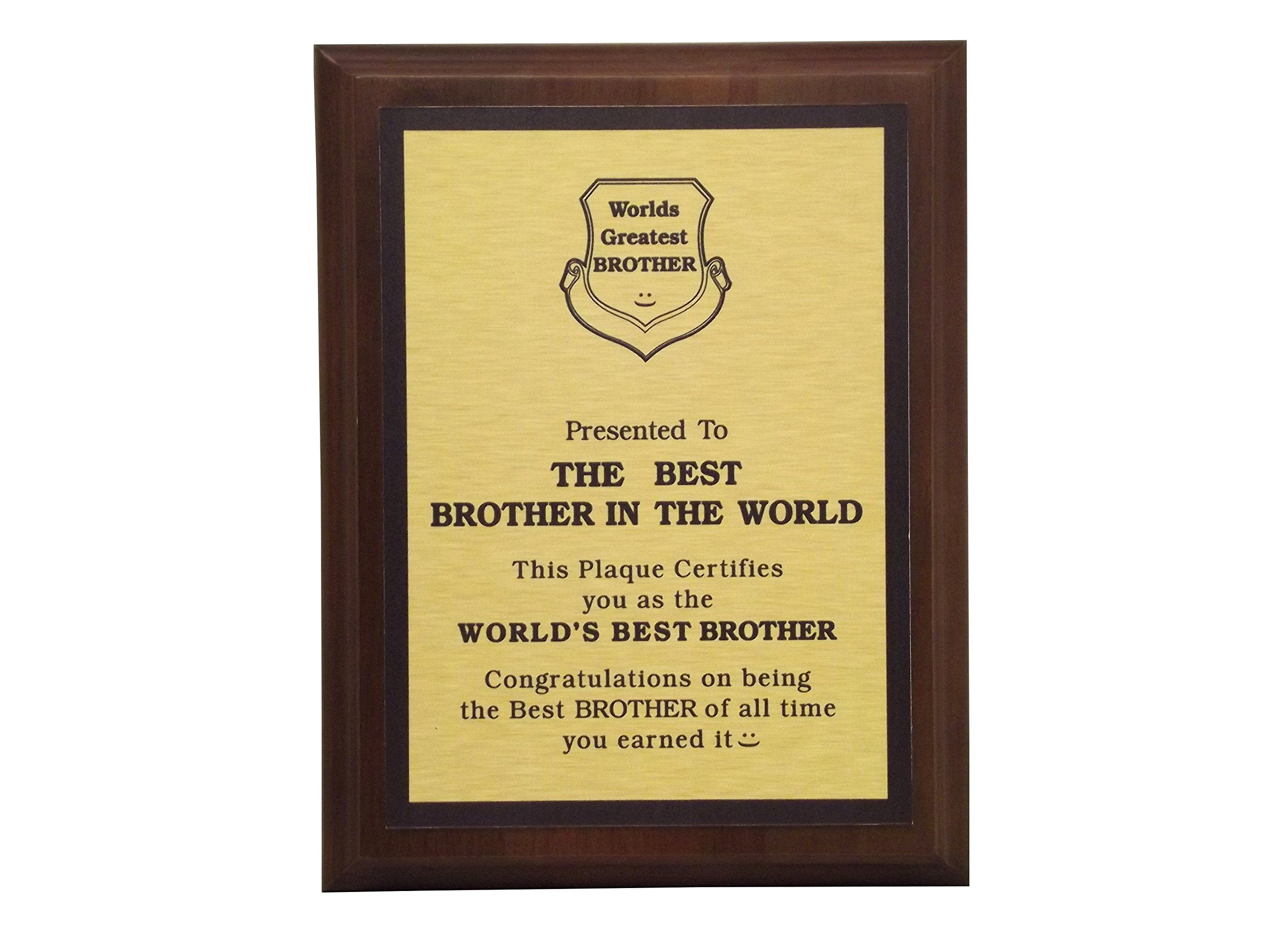 LEMONSODA World's Greatest Plaque (Best Brother in The World) - Gold - Lemonsoda