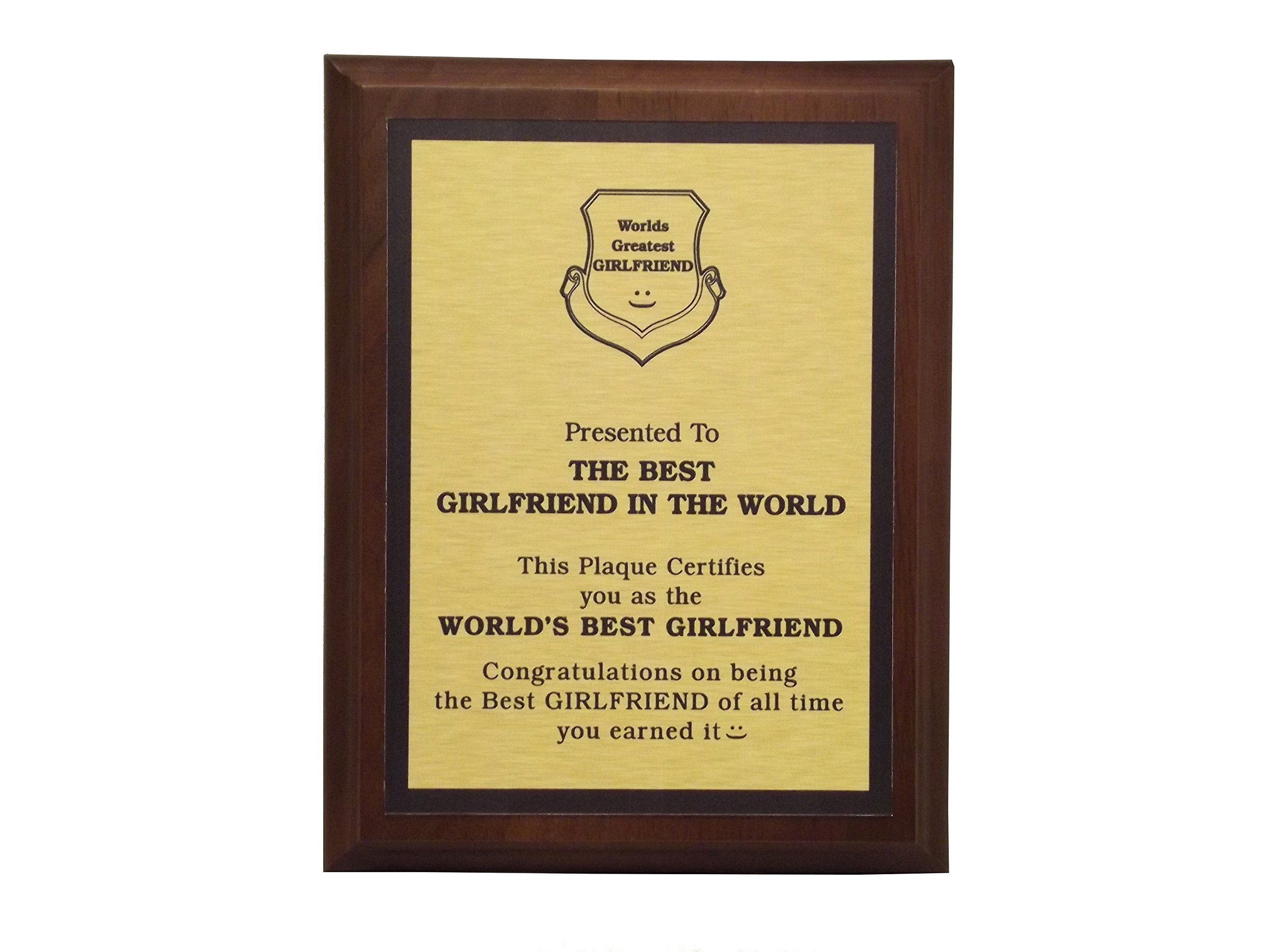 LEMONSODA World's Greatest Plaque (Best Girlfriend in The World) - Gold - Lemonsoda