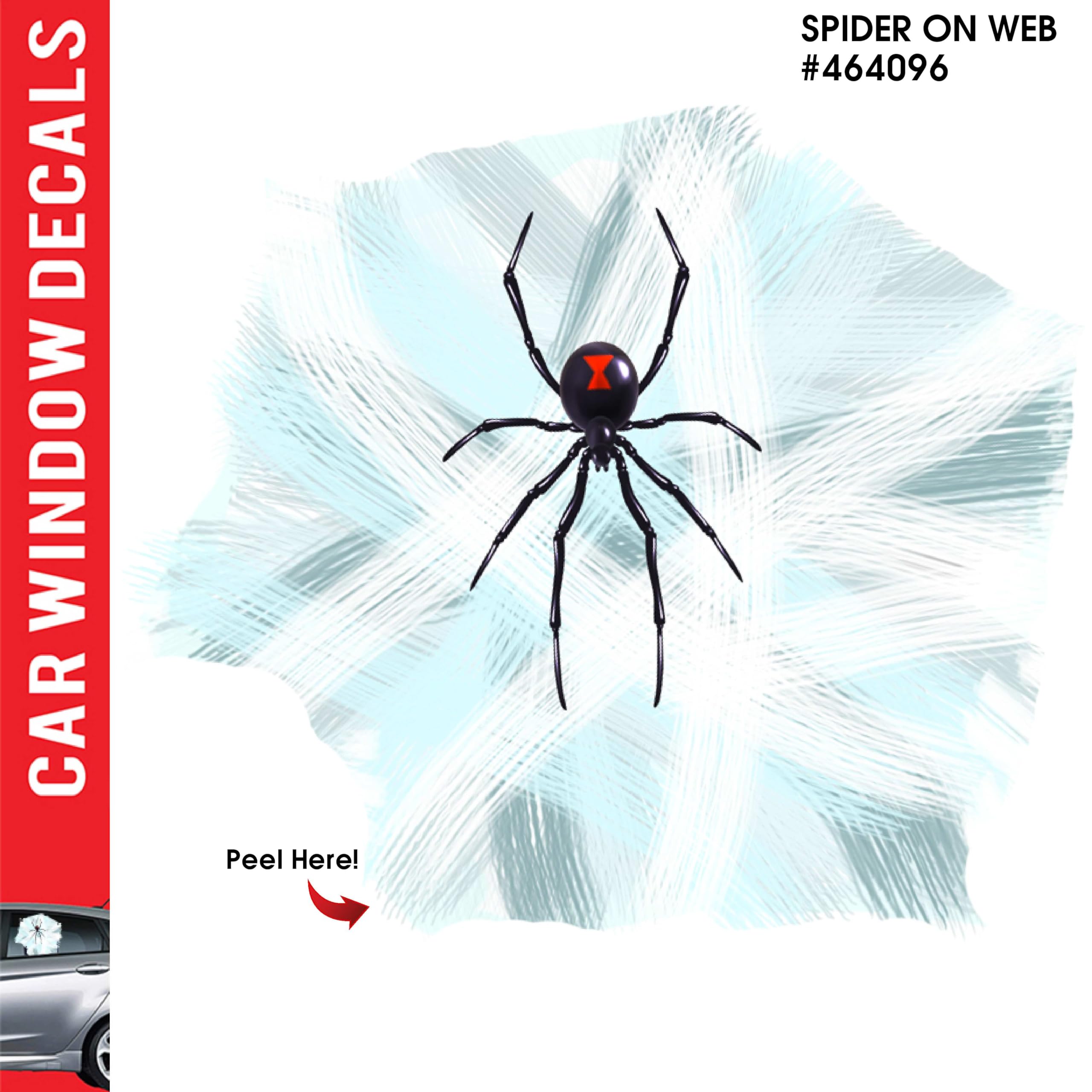 LEMONSODA Car Window Decal -  3D -  (Spider on Web) - Lemonsoda