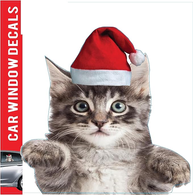 LEMONSODA Car Window Decal -  3D -  (Paws Up Santa) - Lemonsoda