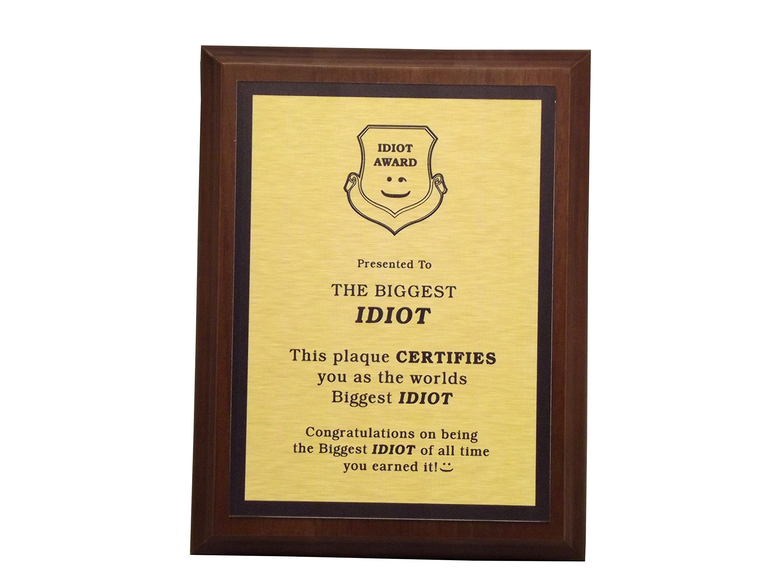 LEMONSODA World's Greatest Plaque (Biggest Idiot) - Gold - Lemonsoda