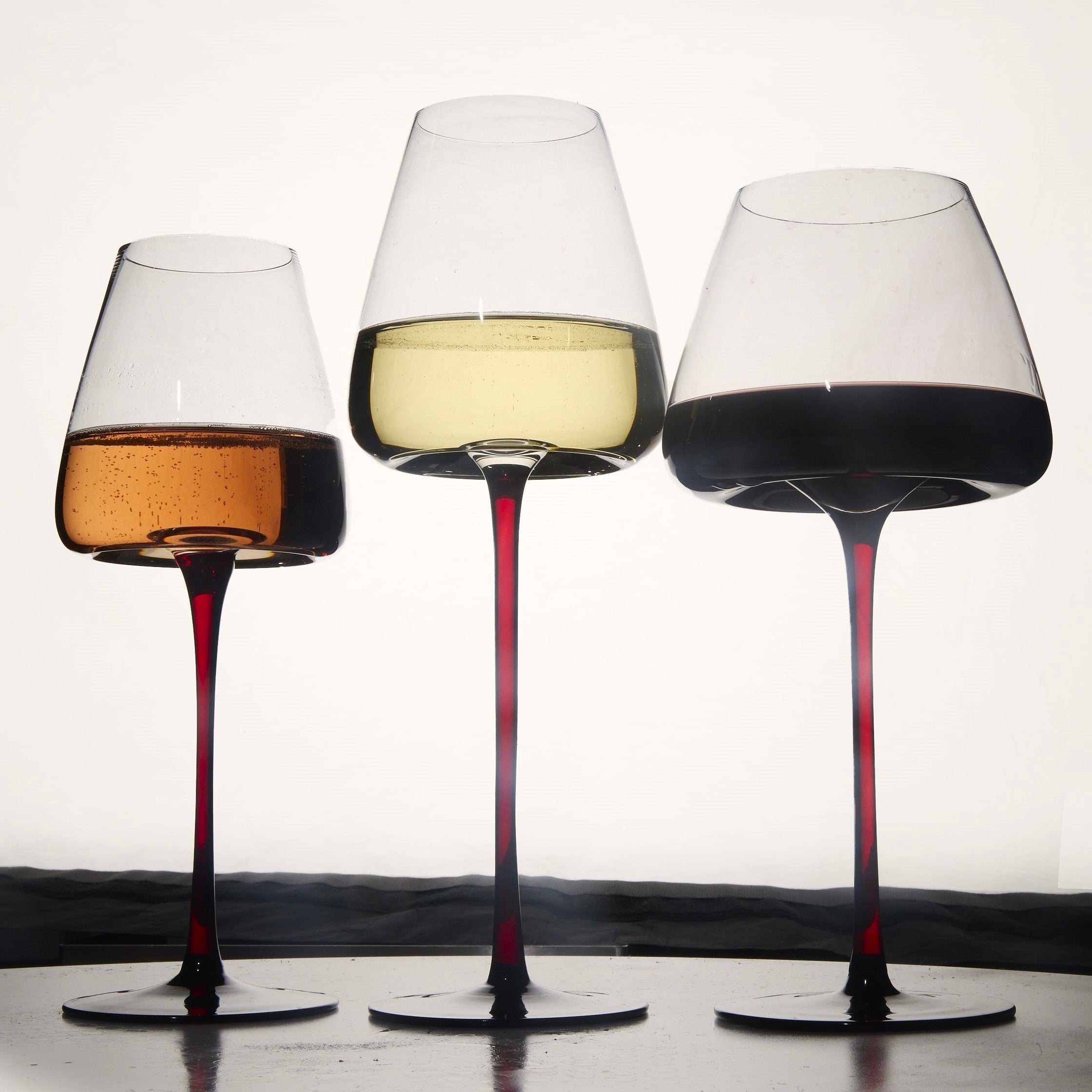 Large Concave Wine Glasses - 16oz (Set of 2 or 4)