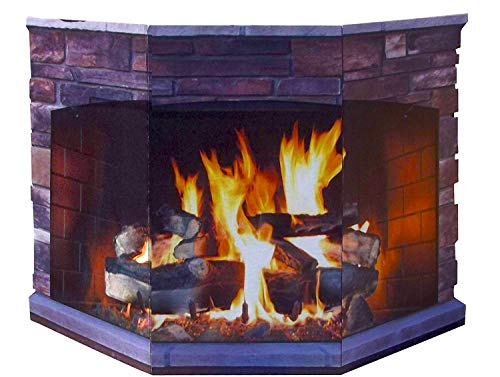 Cardboard Fireplace Stand Up | Fake Brick Cutout Decoration for The Background | Christmas Halloween Holidays Decor