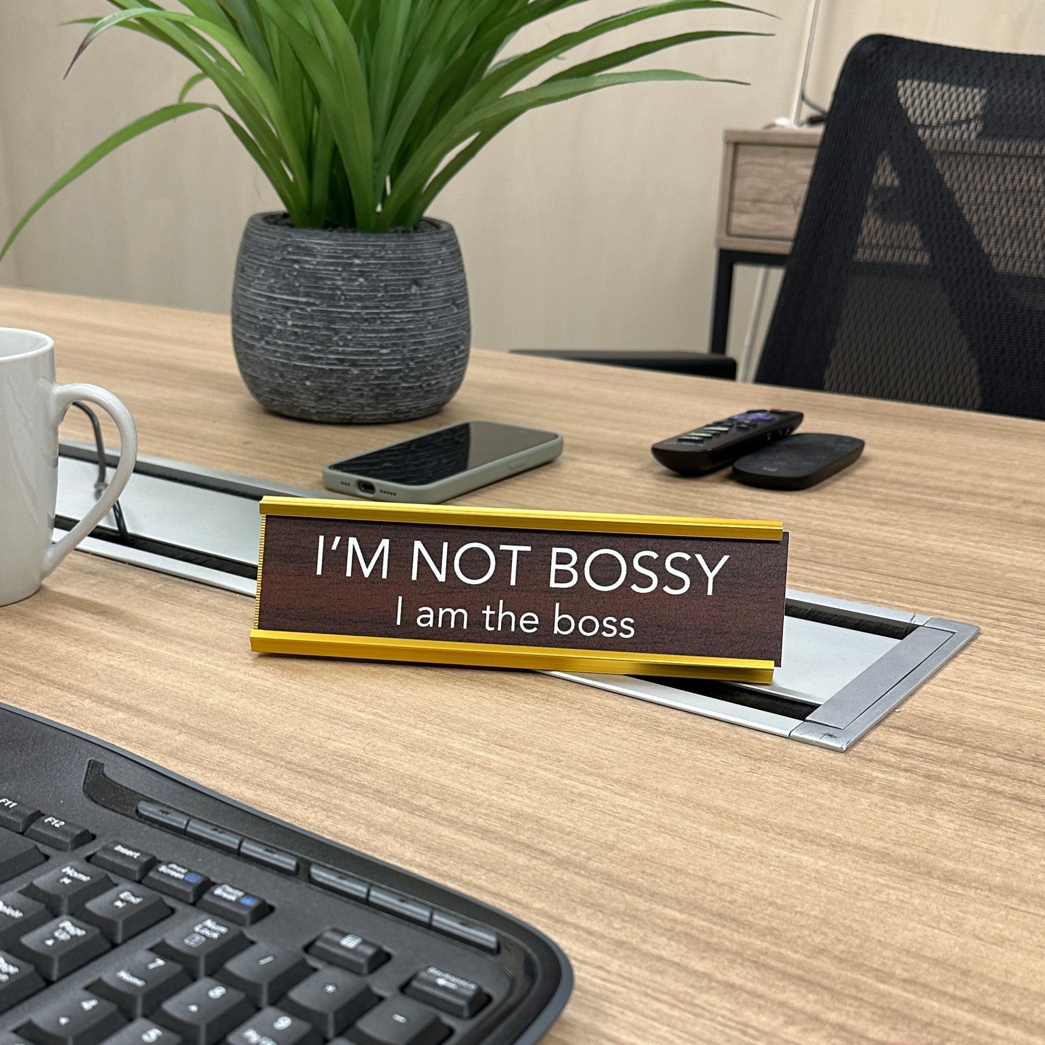 LEMONSODA Novelty Desk Sign, Without Frame (I'm NOT Bossy, I am The boss) - 8 X 2 in