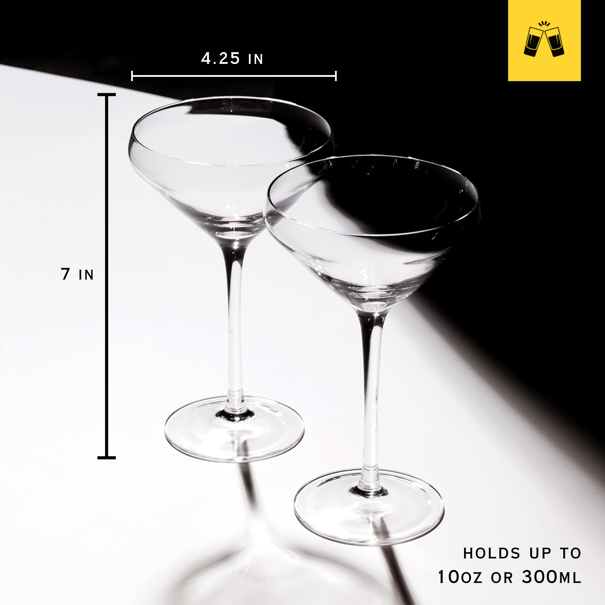 Hand Blown Martini Glass Martini Glass 10oz - (Set of 2, 4, or 6)