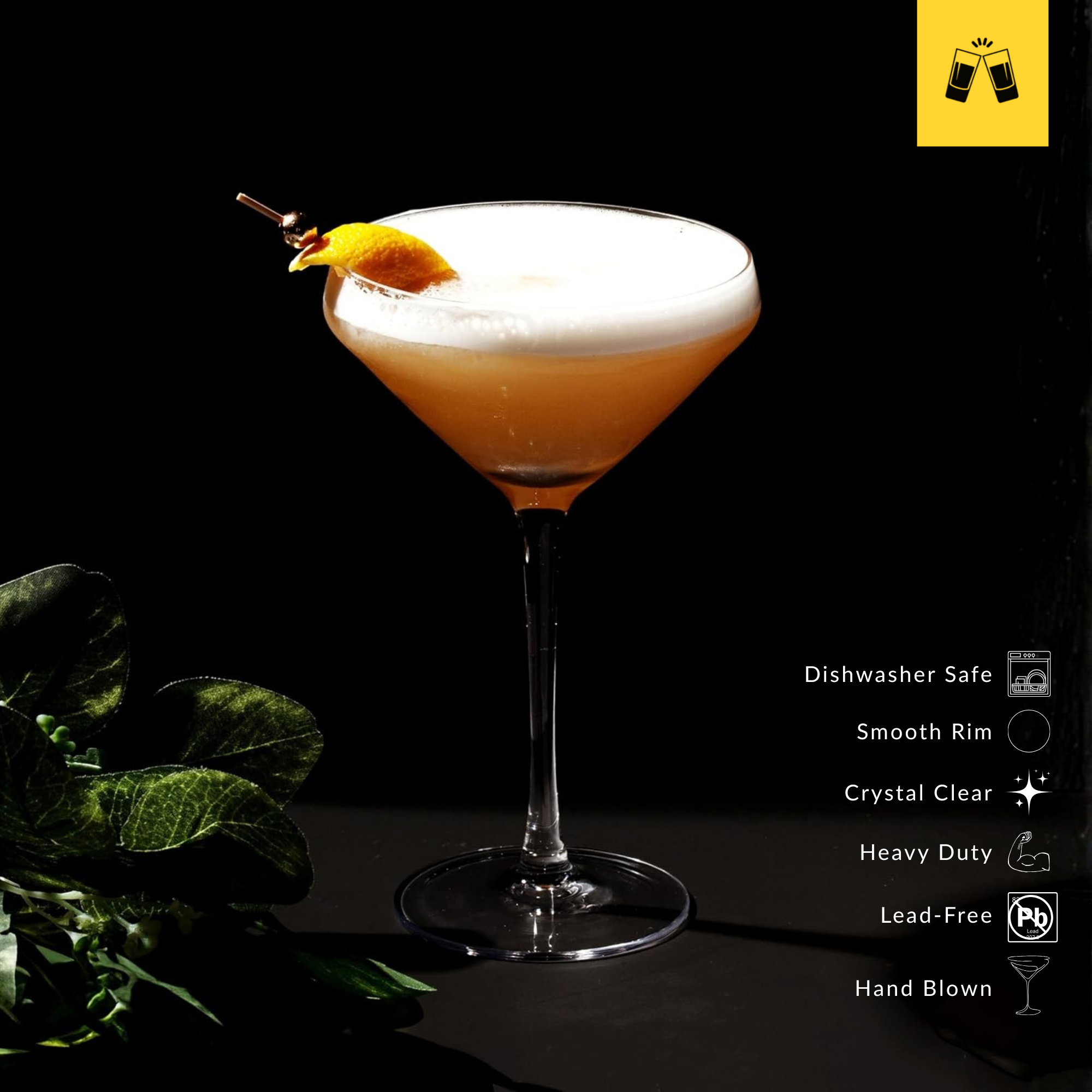 Hand Blown Martini Glass Martini Glass 10oz - (Set of 2, 4, or 6)