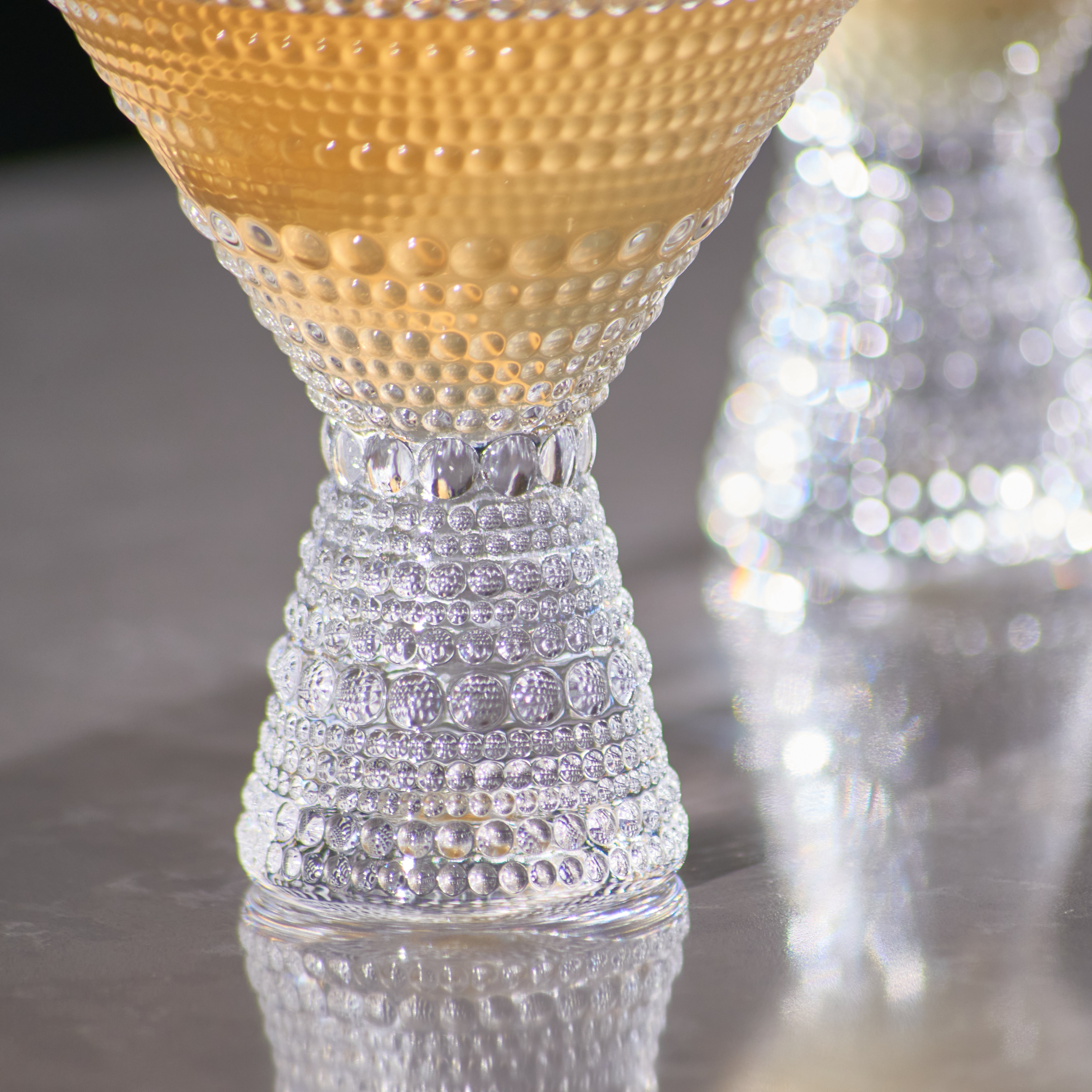 Clear Hobnail Martini Glasses - Embossed Martini Glasses - 9oz