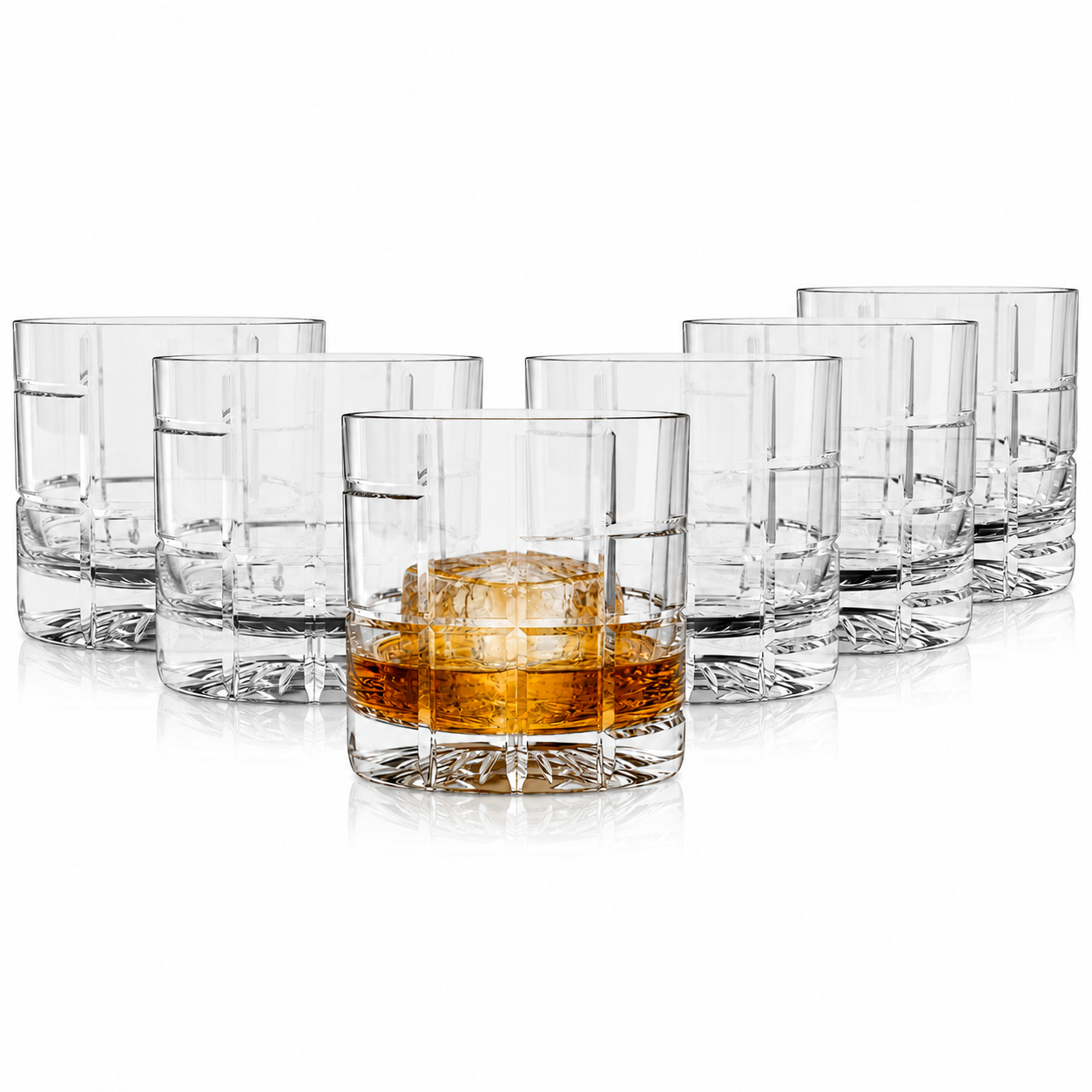 Premium Double Rocks Whiskey Glasses - Set of 6 Cocktail Glasses - 12oz