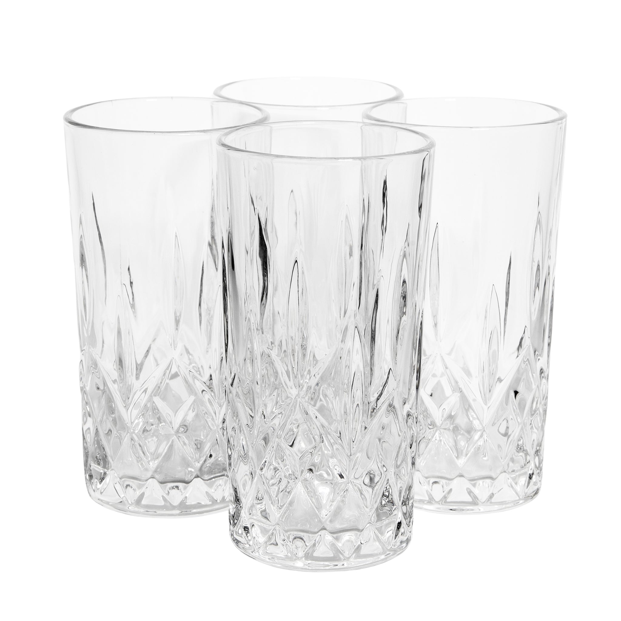 Tom Collins Drinking Glasses – Premium Water Glasses Set of 4 – 12Oz