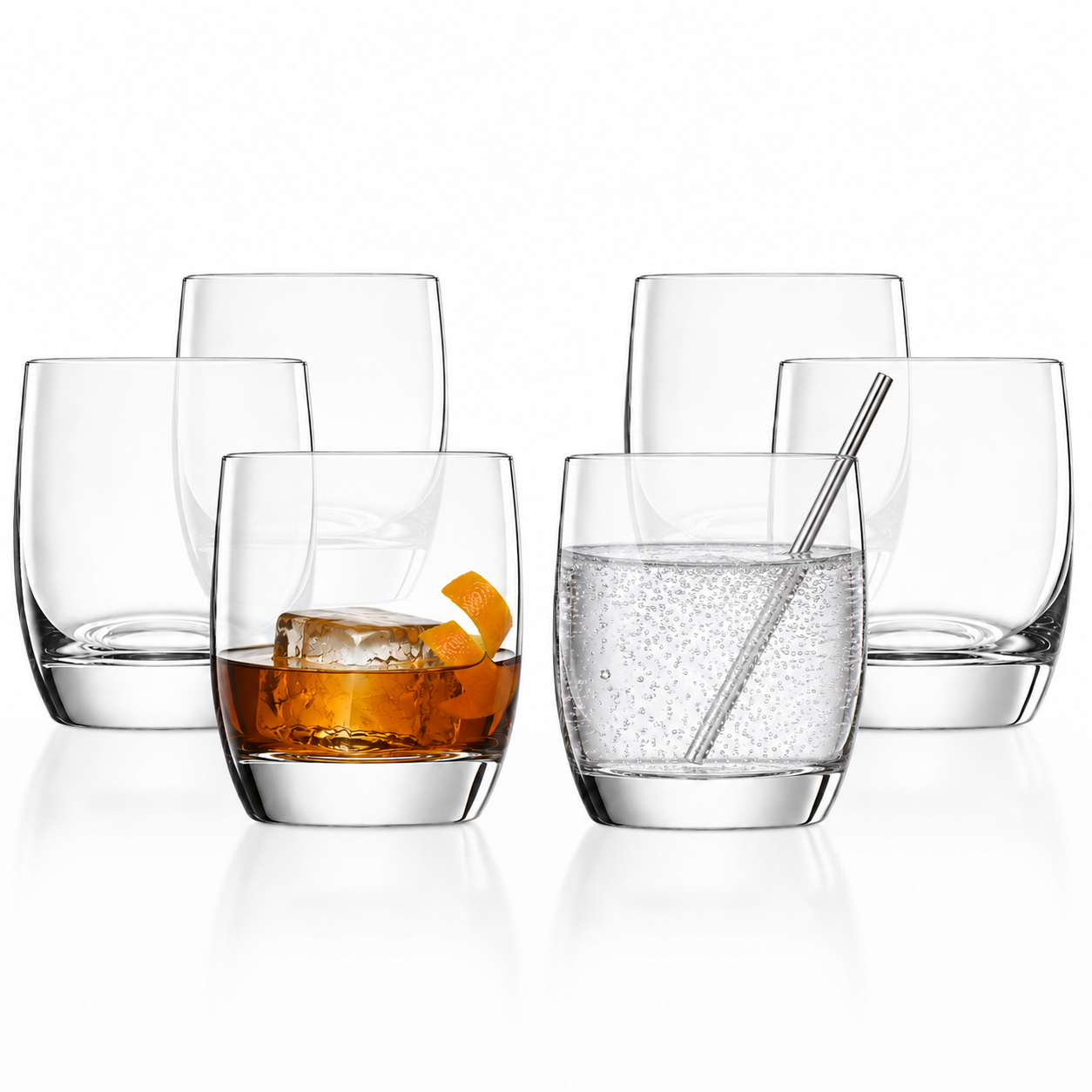 Crystal Double Rock Old Fashioned Glasses (395 mL / 13.3 fl. oz)