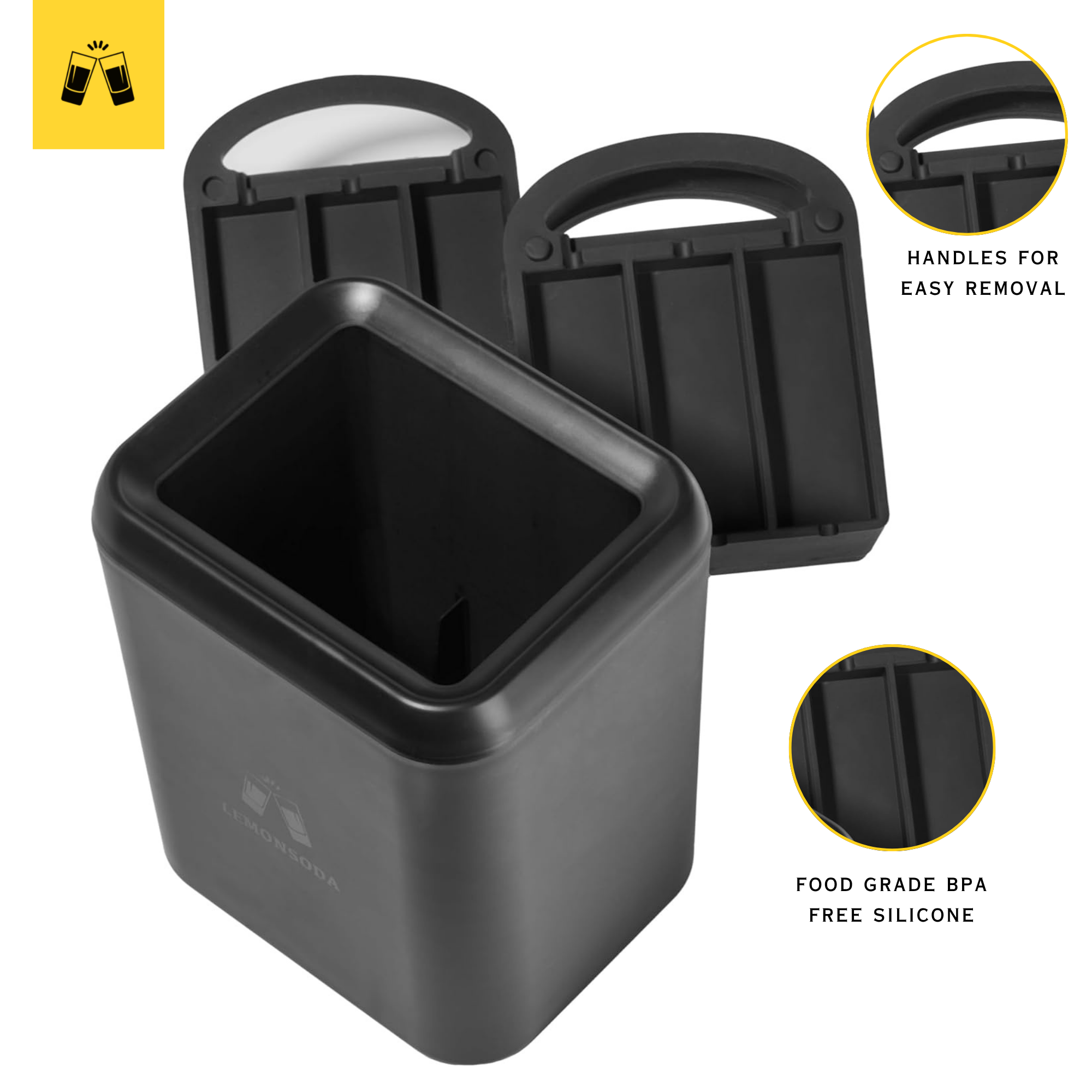 Crystal Clear Highball Ice Cube Maker Mold- 6  4.5