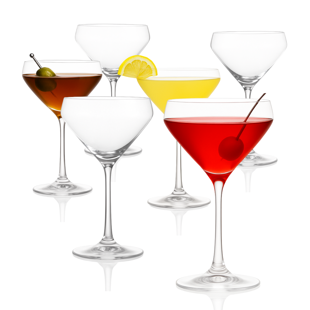 Hand Blown Martini Glass Martini Glass 10oz - (Set of 2, 4, or 6)