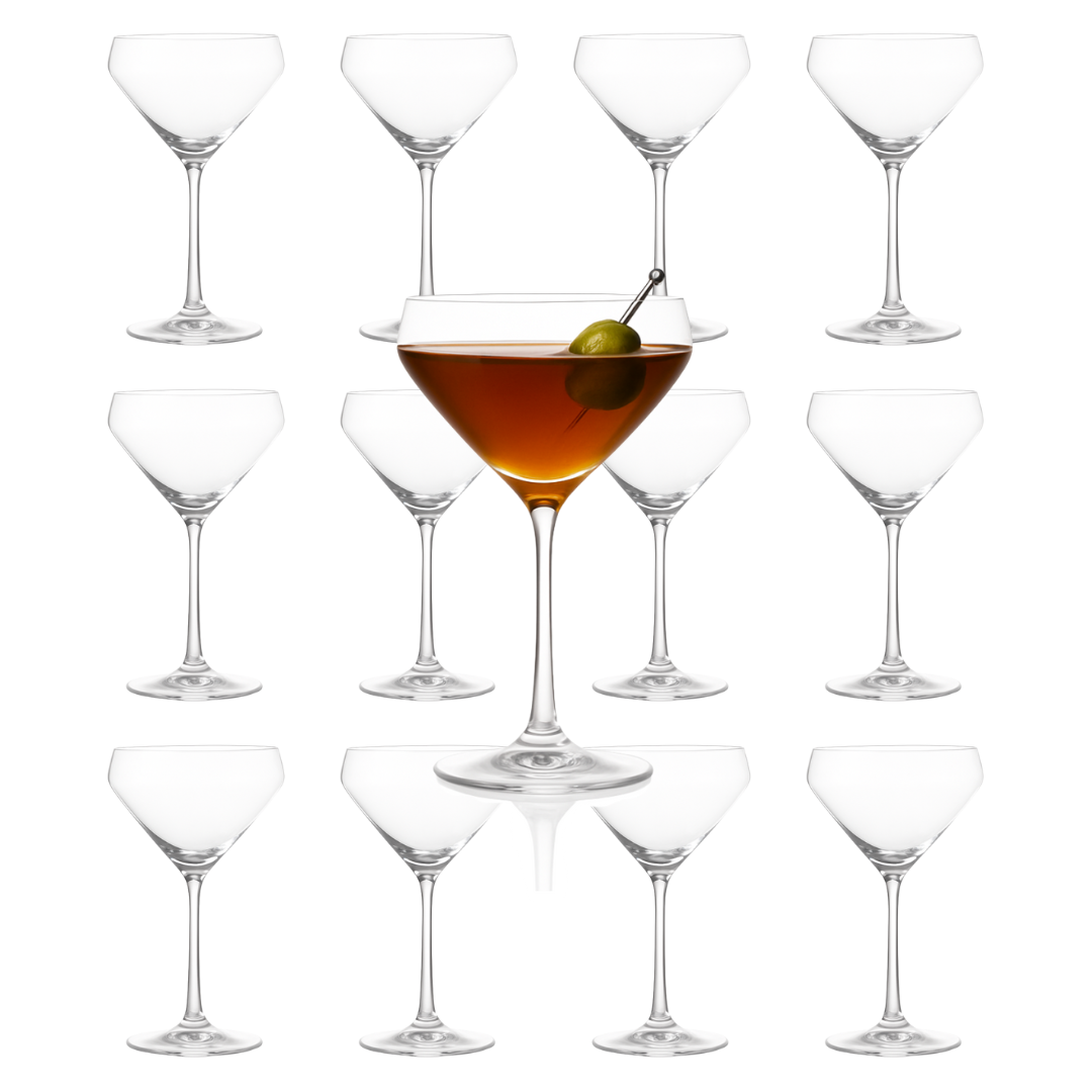 Hand Blown Martini Glass Martini Glass 10oz - (Set of 2, 4, or 6)