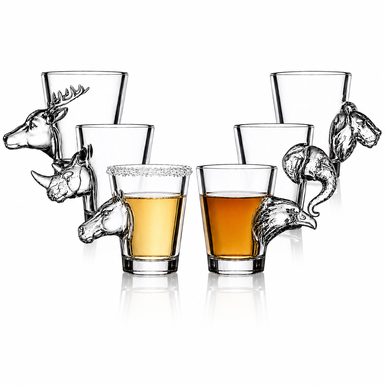 Assorted Wildlife Animal Shot Glasses (2oz)