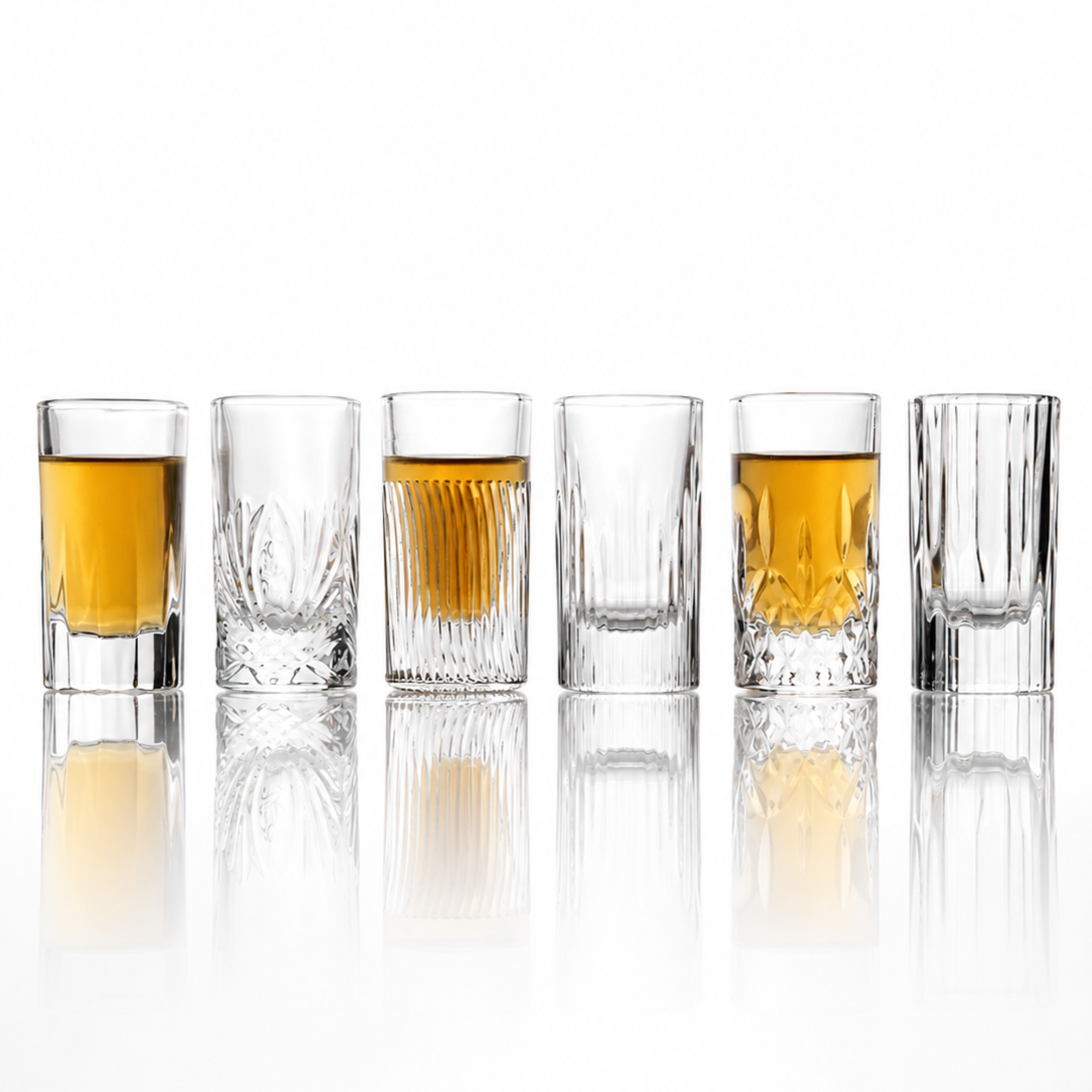 Mixed Crystal Cut Shot Glasses (1oz)