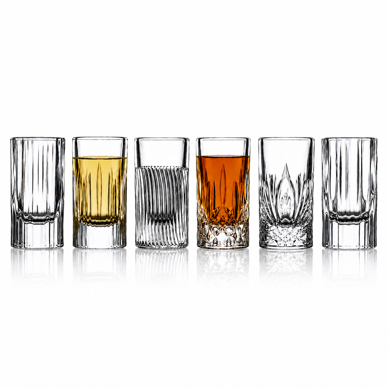 Mixed Crystal Cut Shot Glasses (1oz)