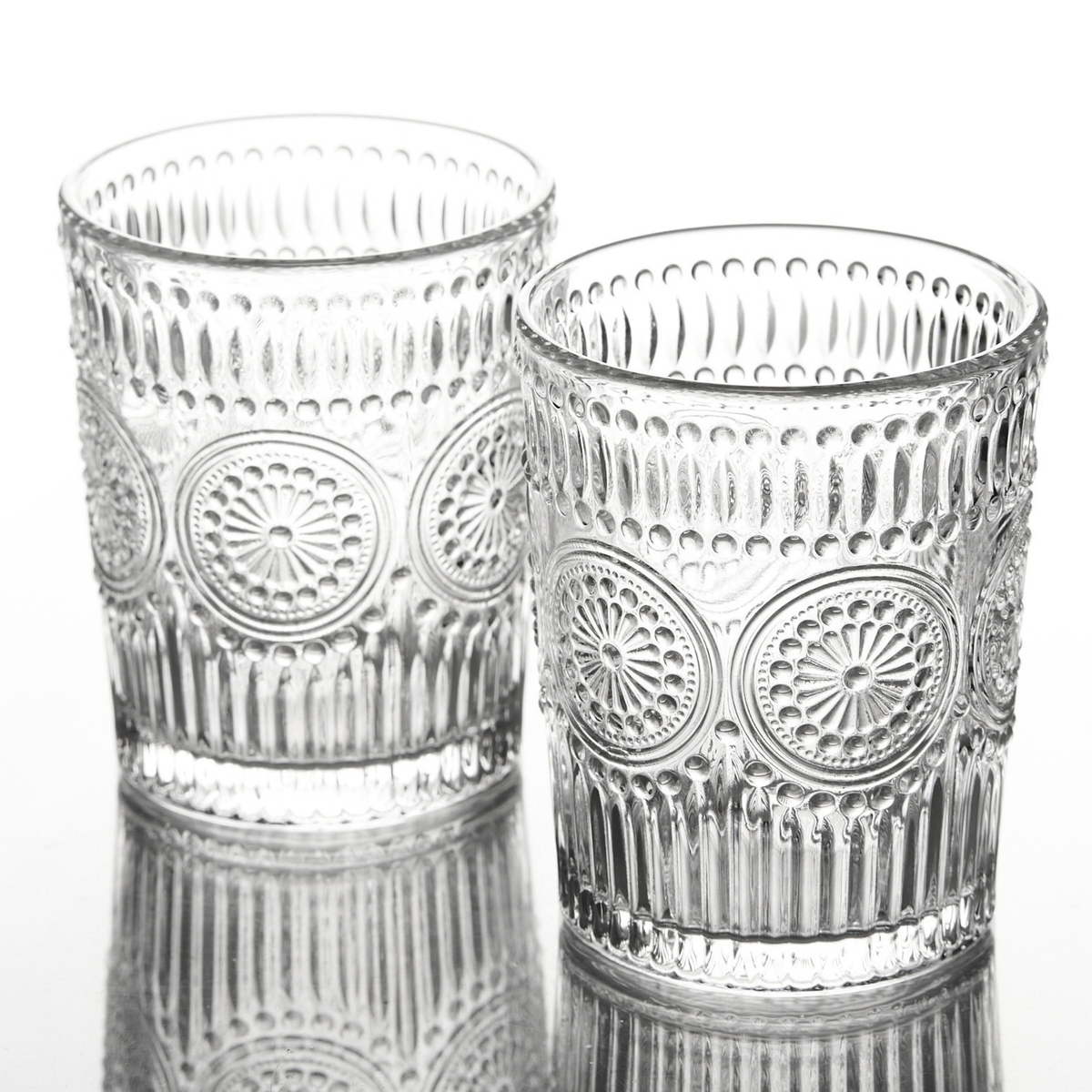 Floral Embossed Tumblers 10oz - Set of 4