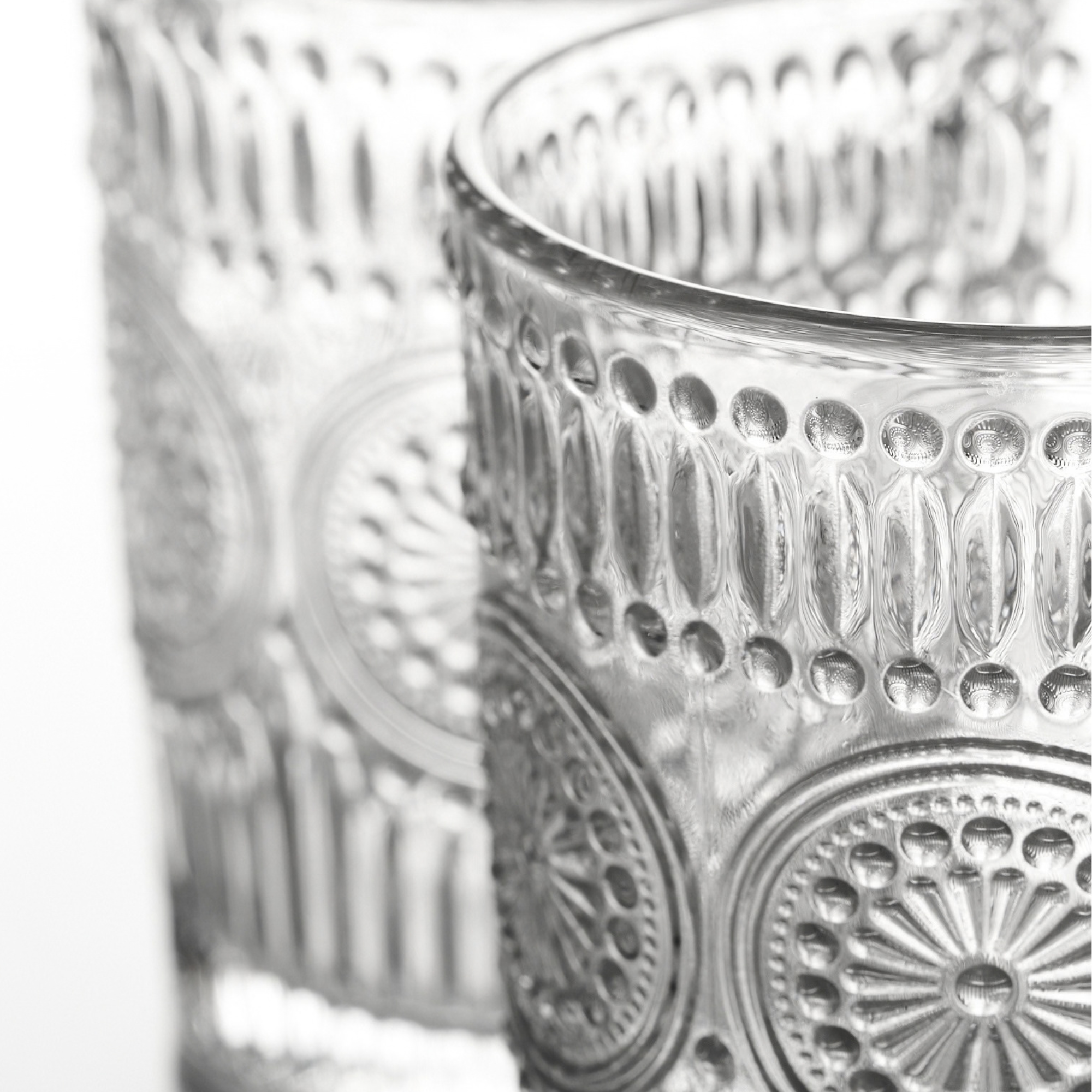 Floral Embossed Hobnail 12.5oz - Set of 4