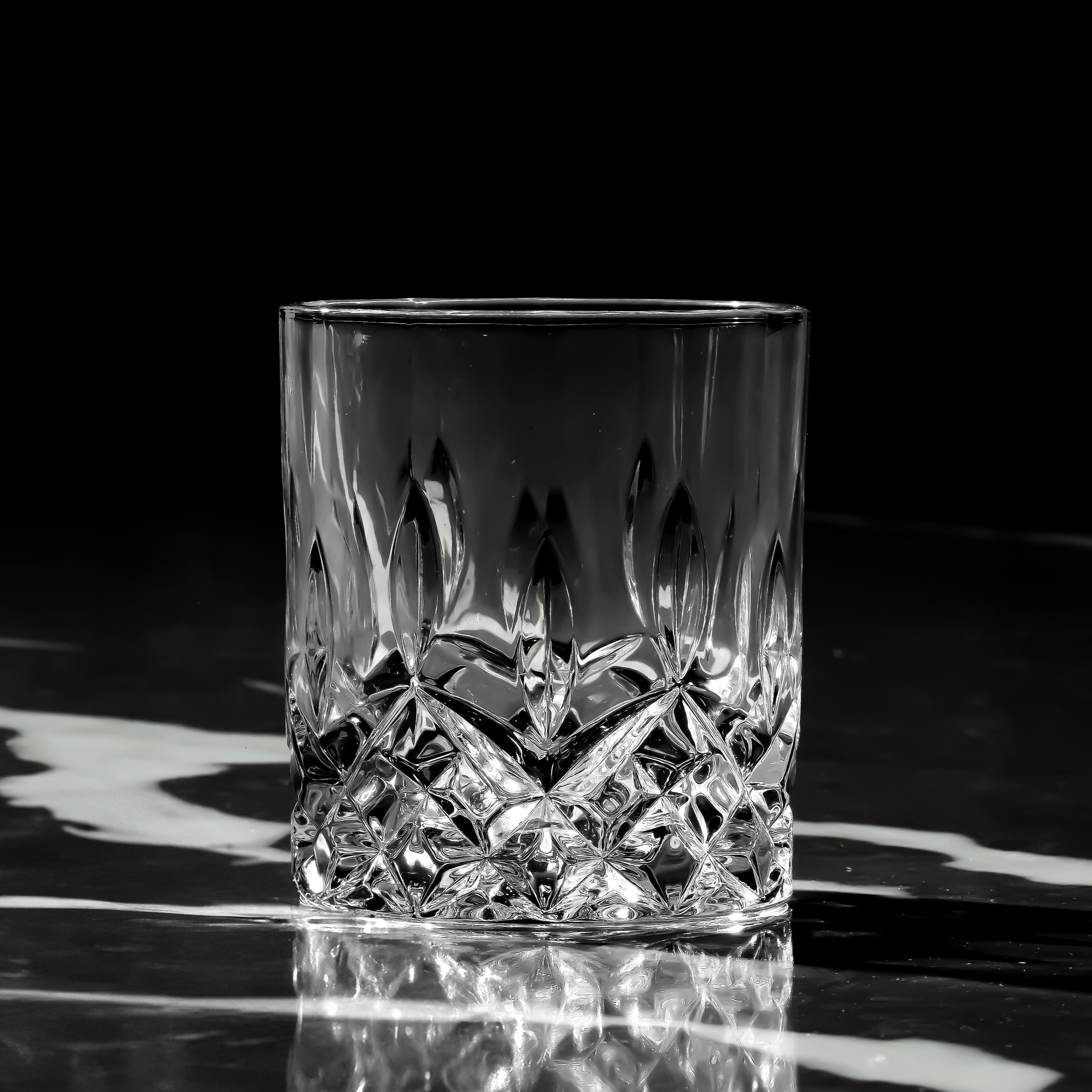 Crystal Cut Old Fashioned Whiskey Glasses (10oz)