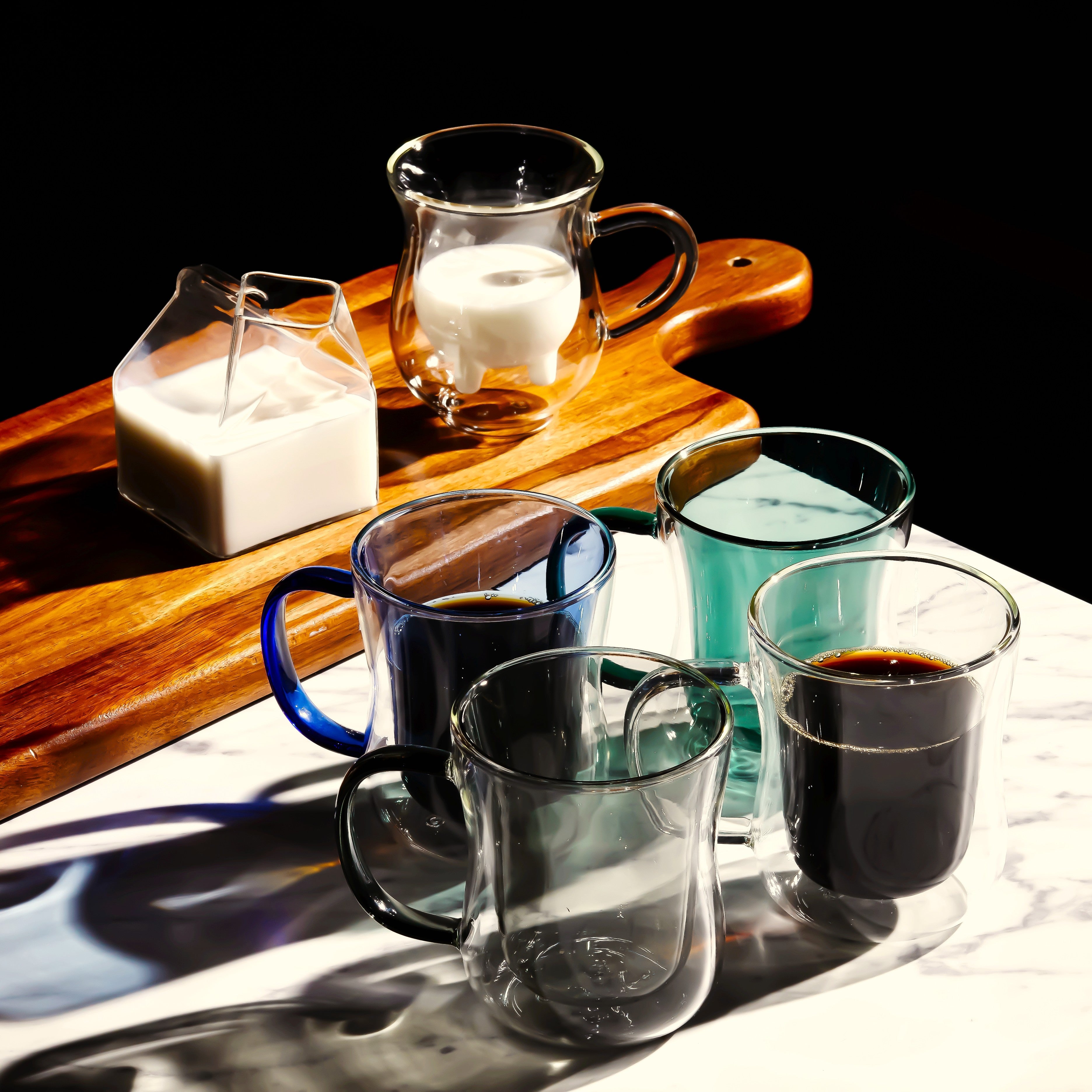 Double Walled Colored Coffee Mug Set - 10oz (Set of 2 or 4)